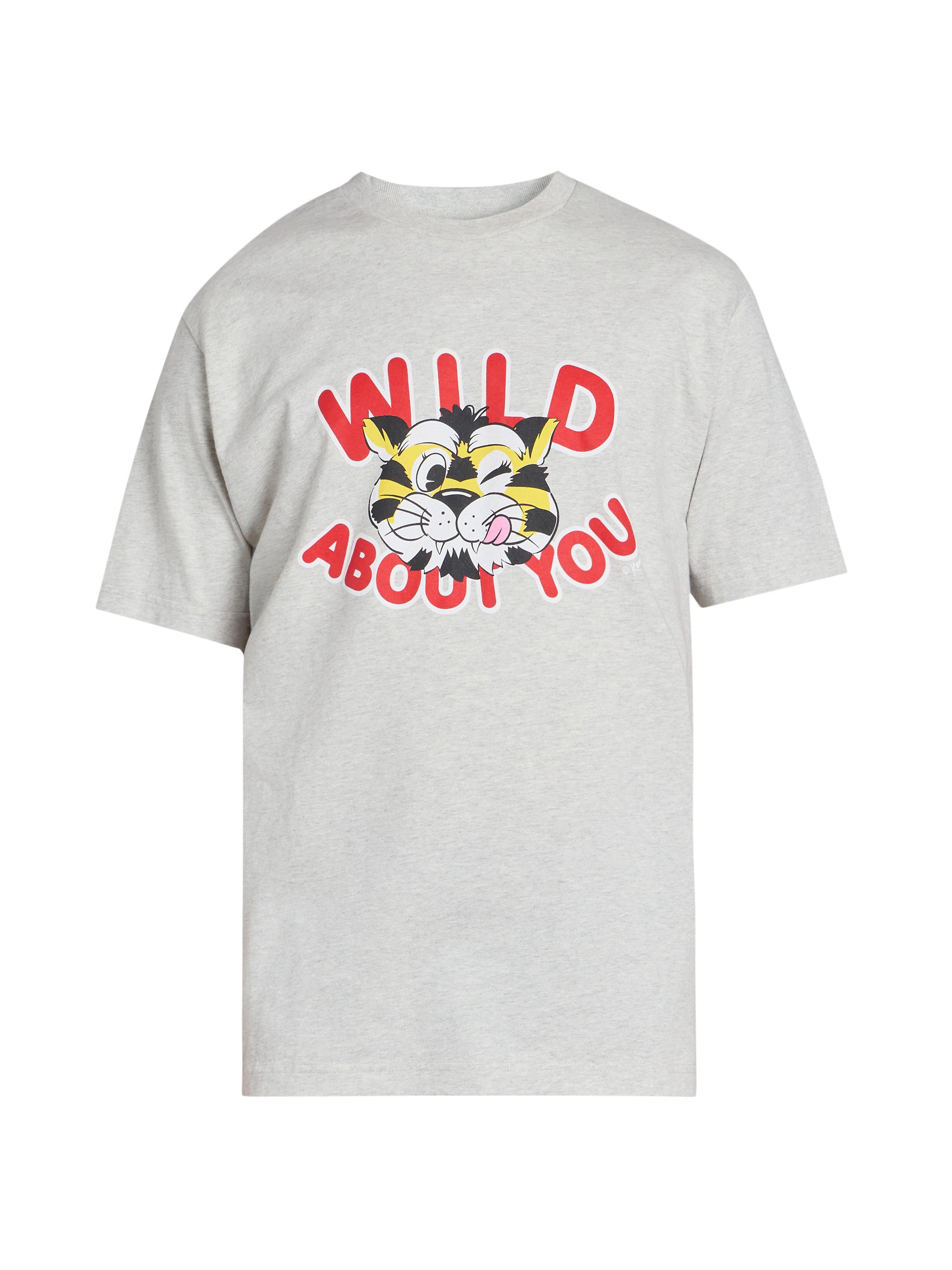 Kenzo Men's Wild Tiger Graphic T-Shirt - Pale Grey