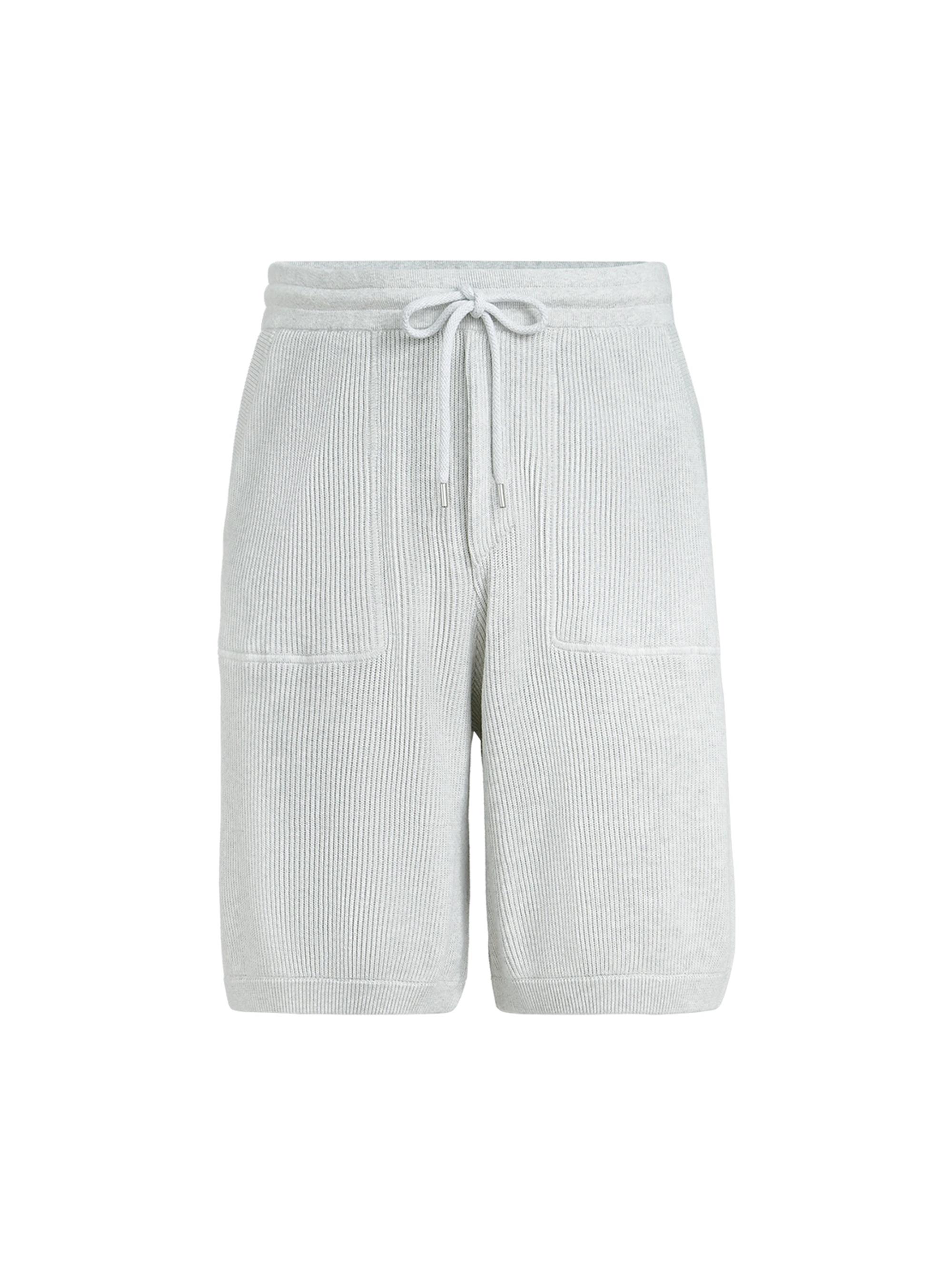 Brunello Cucinelli Men's Cotton English Rib Knit Bermuda Shorts - Fog