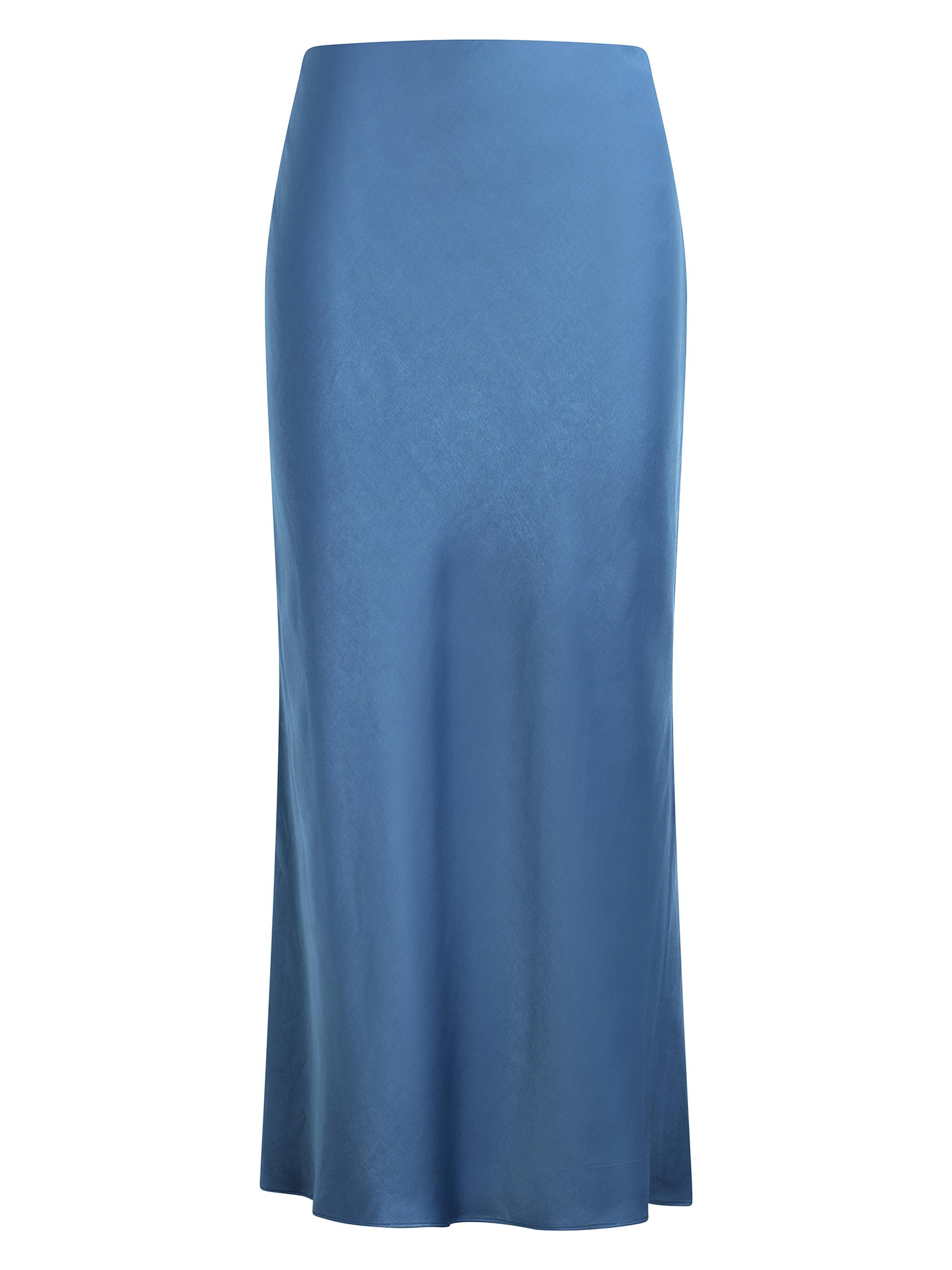 Favorite Daughter Women's The Favorite Hammered Satin Midi-Skirt - River Blue