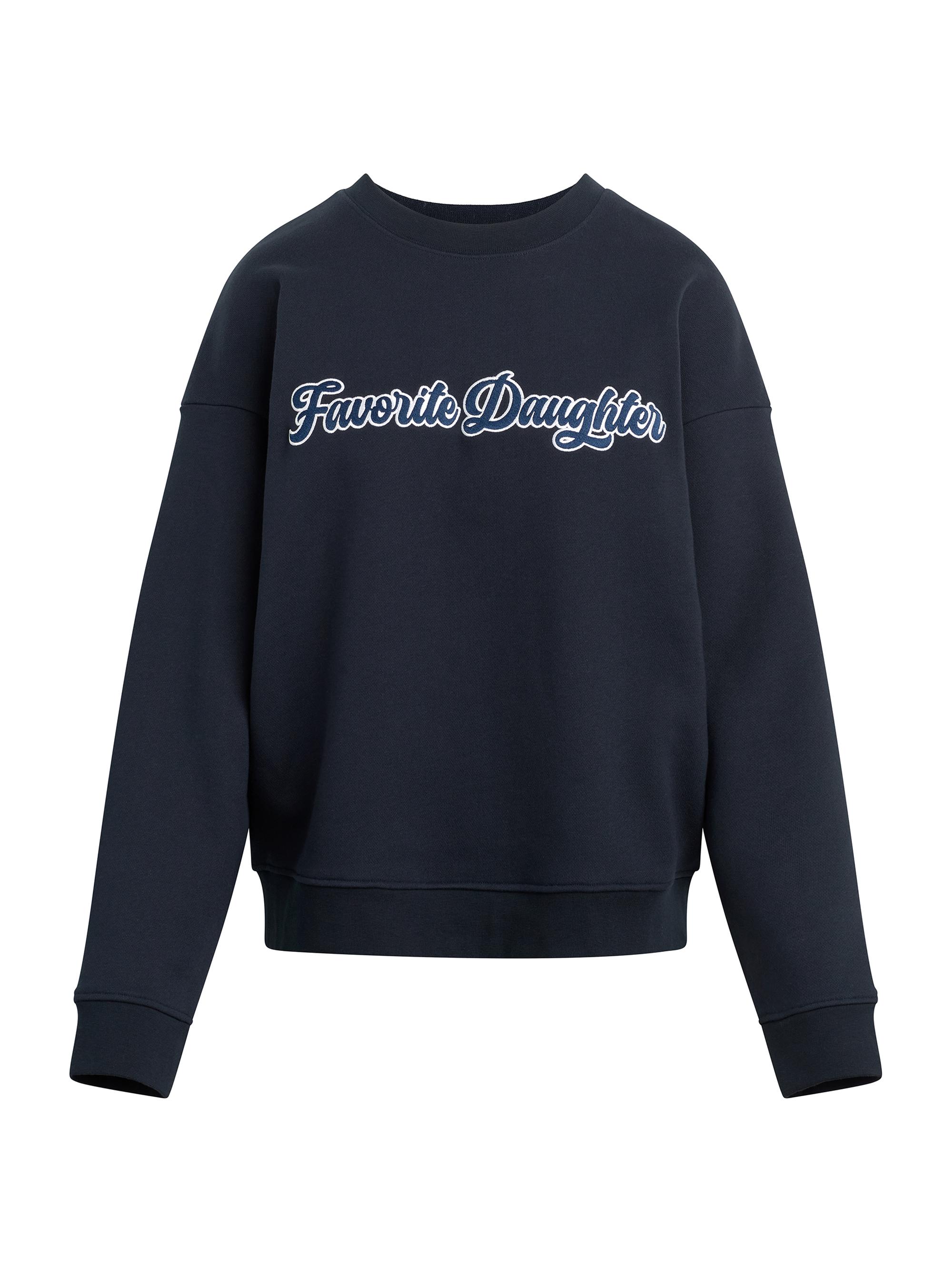 Favorite Daughter Women's The Varsity Logo-Embroidered Sweatshirt - Navy White