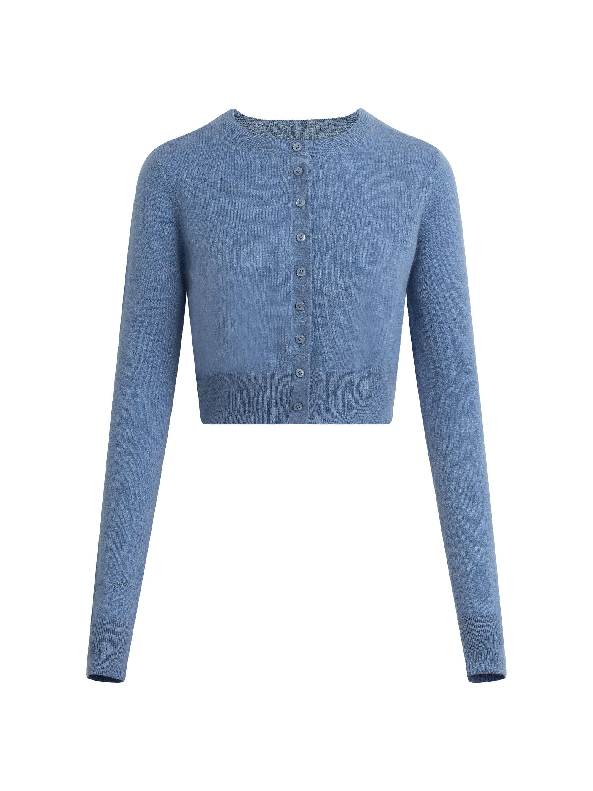 Favorite Daughter Women's Rebecca Cashmere Crop Cardigan - River Blue