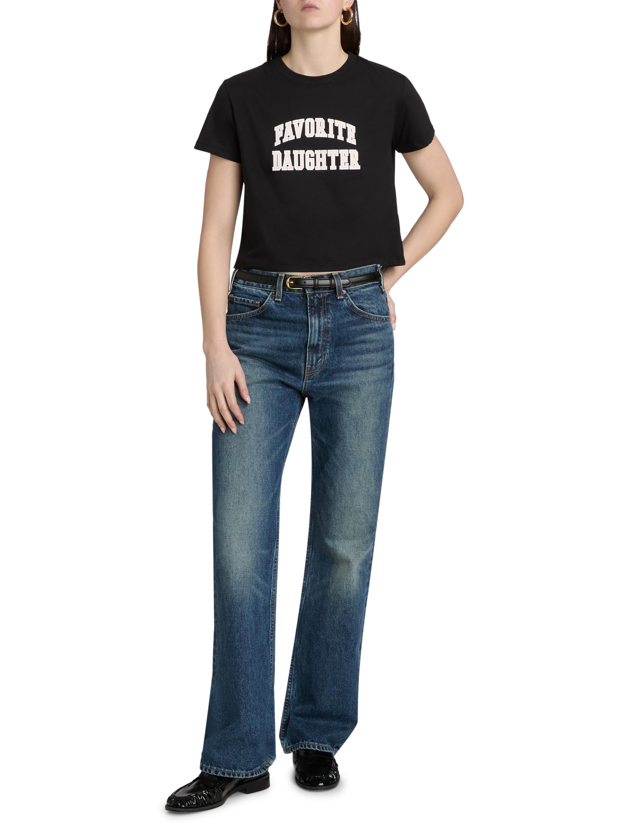 Favorite Daughter Women's The Cropped Collegiate T-Shirt - White | Thumbnail 2