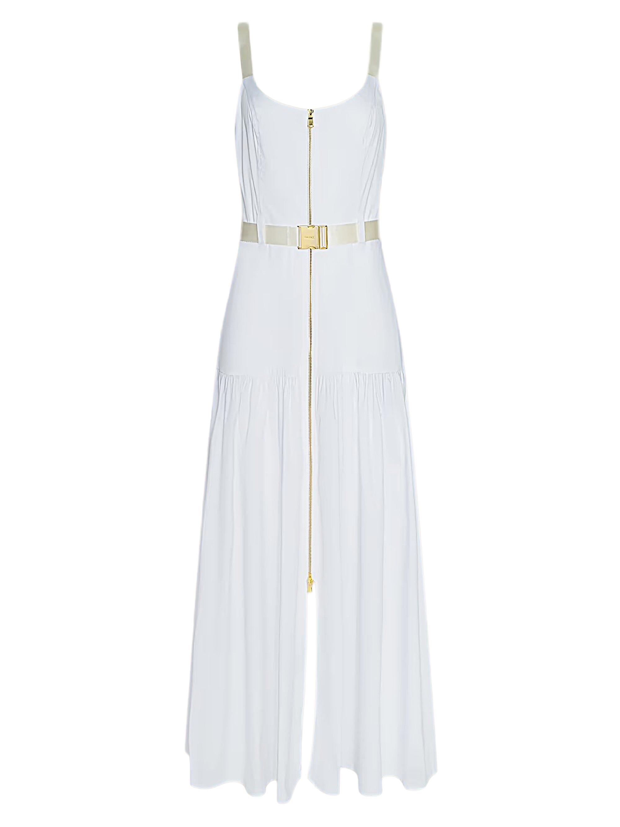 white dress with gold zipper L'AGENCE Rima Dress in White main image 0
