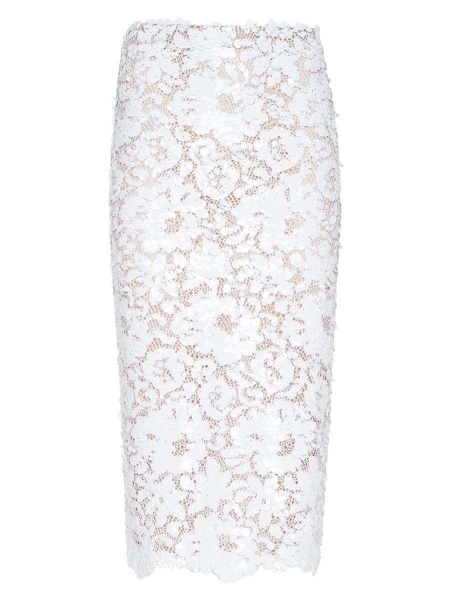 L'agence Women's Makena Lace Pencil Skirt In White