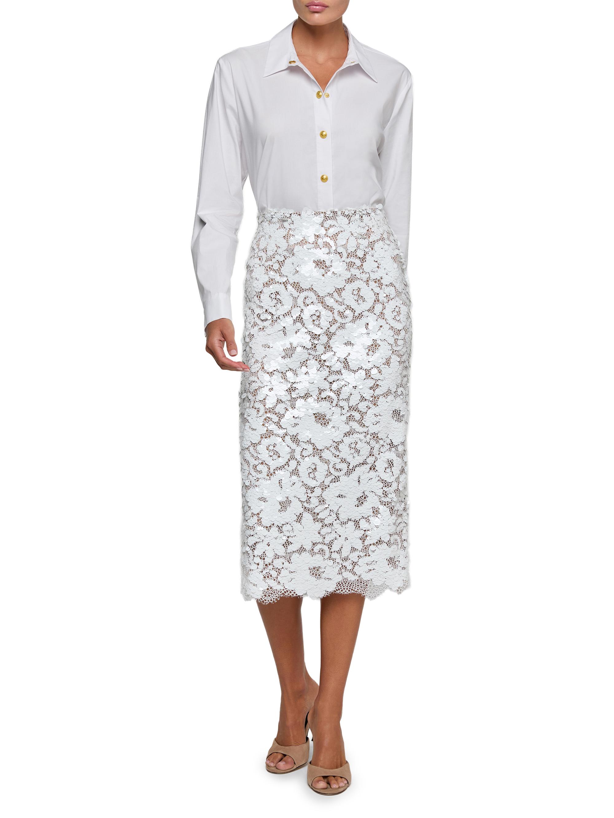 L'AGENCE Makena Lace Pencil Skirt | Saks Fifth Avenue