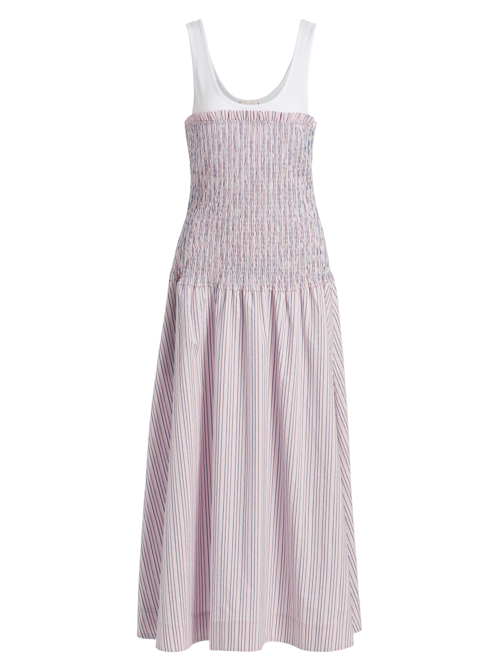 slim fit dress slacks Ivory/Heather Grey Striped Strapless Midi Dress main image 0