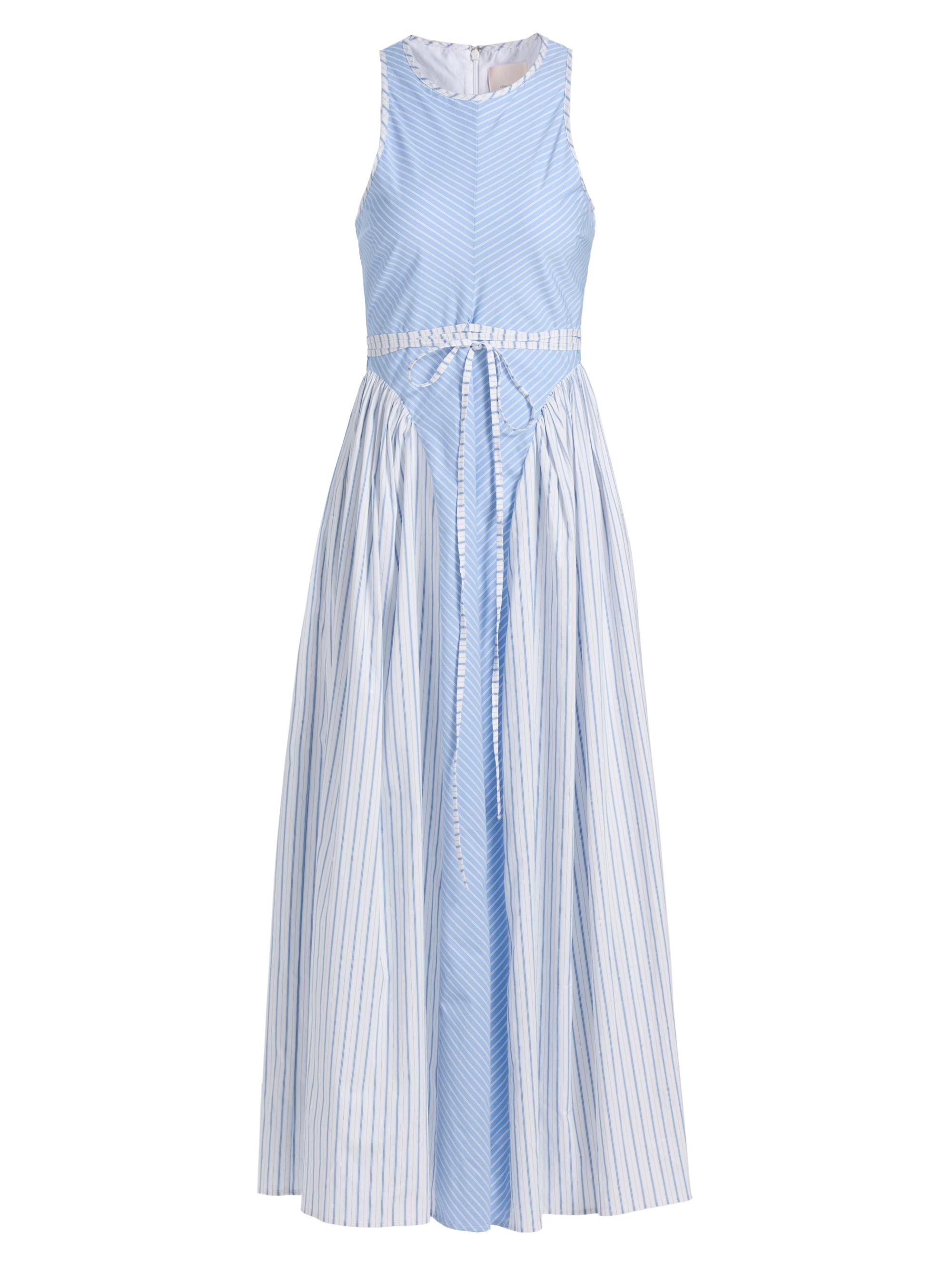 blue white striped midi dress Sail Away Striped Midi Dress main image 0