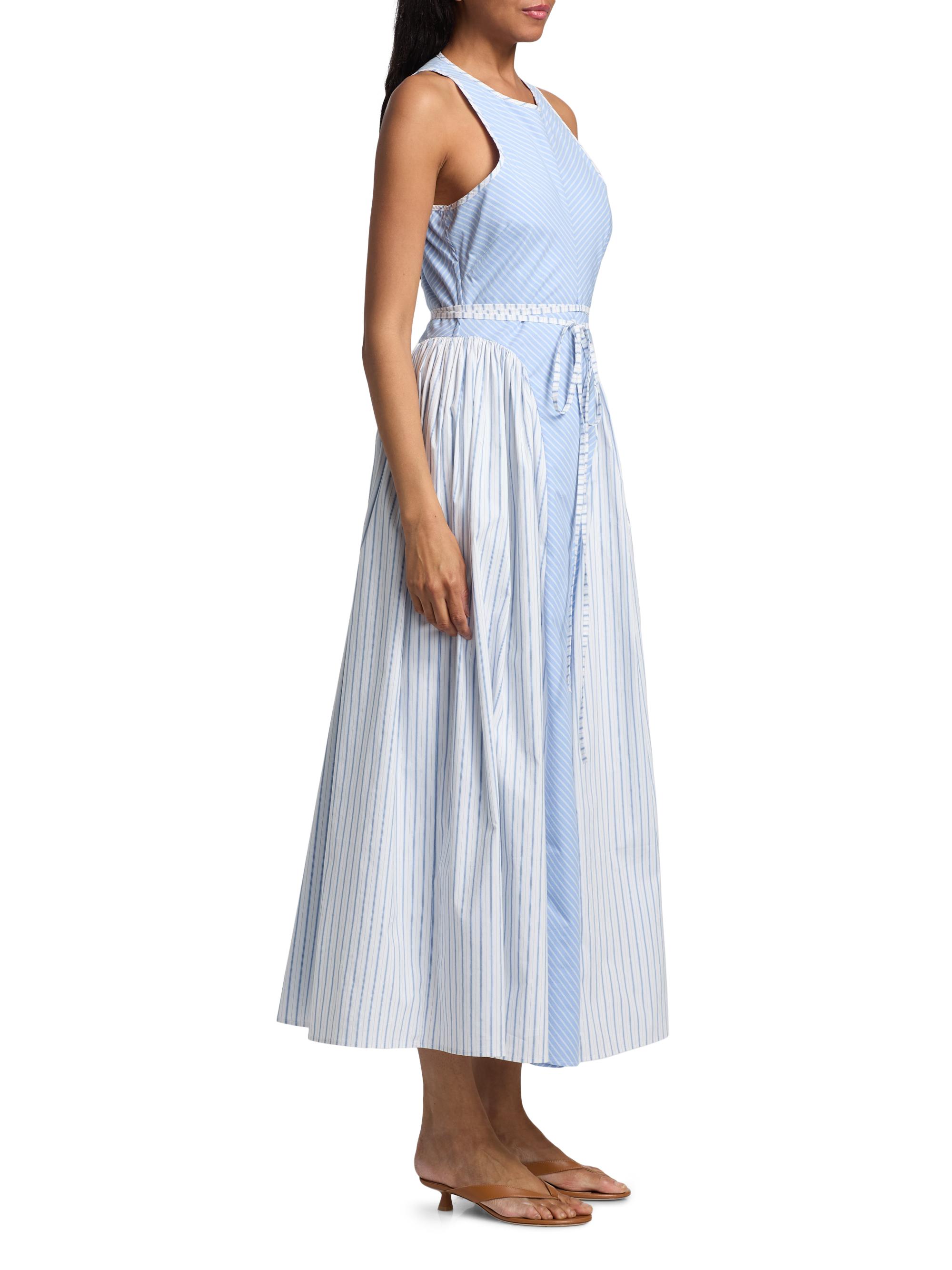 Cinq  Sept Emin Striped Poplin Midi-Dress | Saks Fifth Avenue