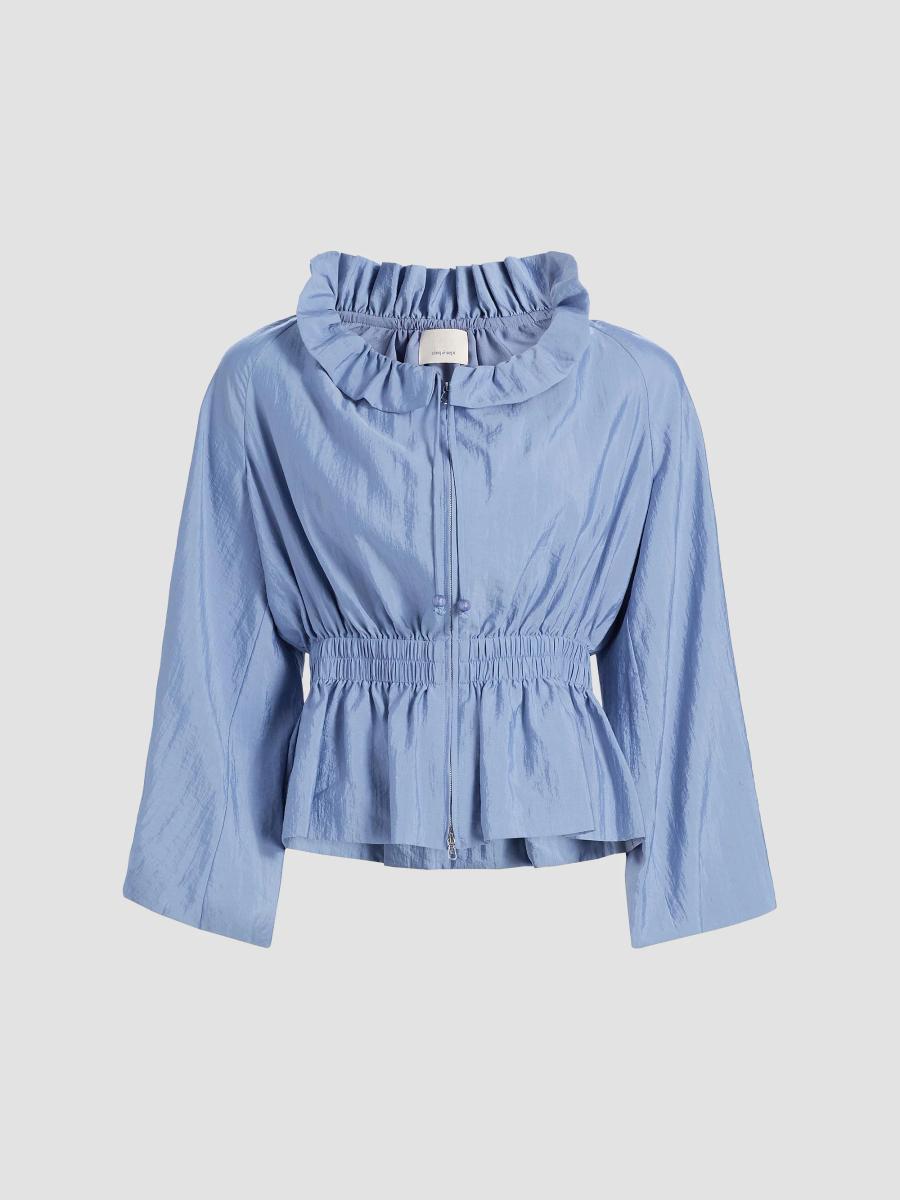 Cinq à Sept Deana Ruffle Zip-Front Jacket | Saks Fifth Avenue
