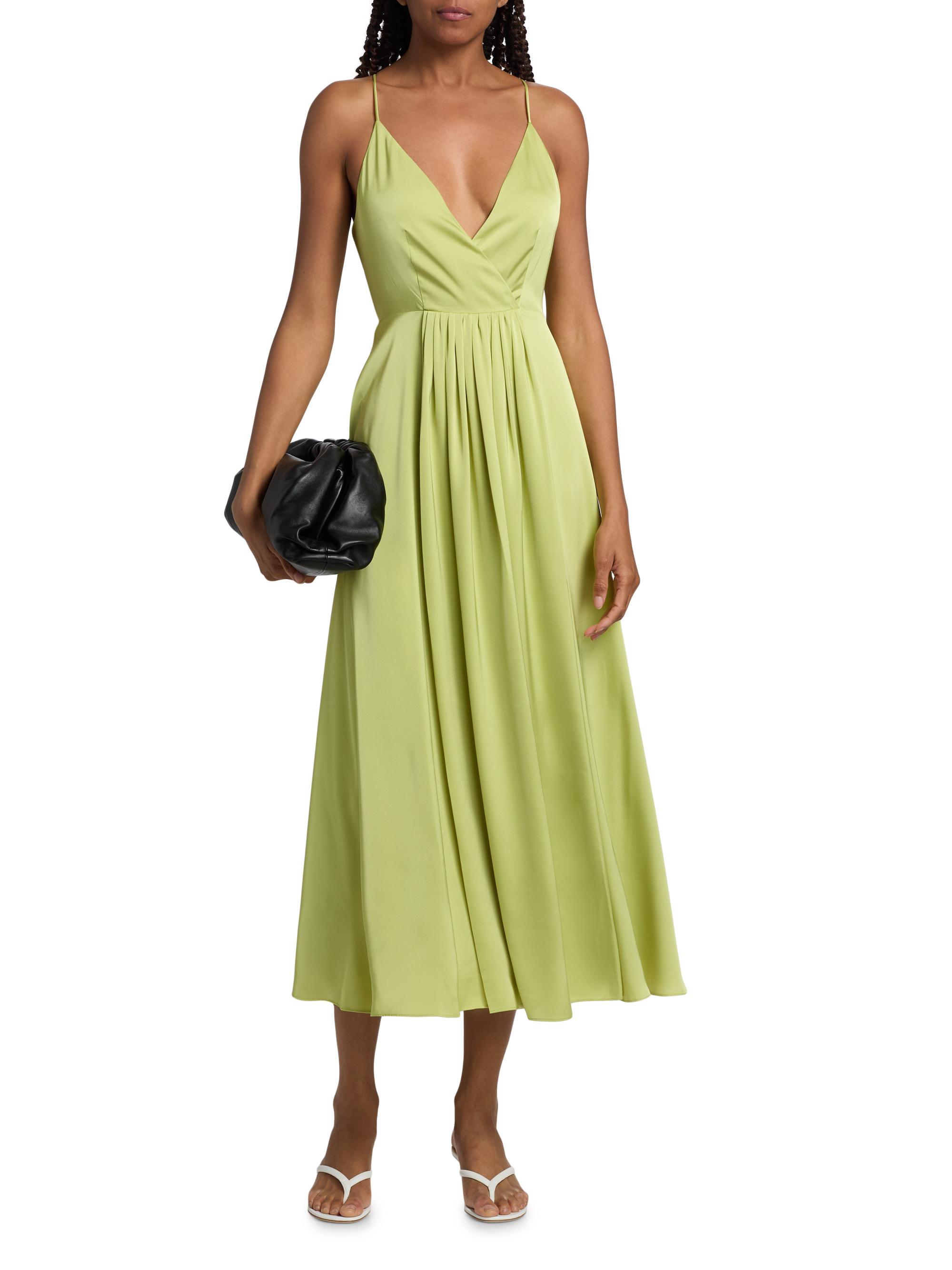 Cinq  Sept Galina Satin A-Line Midi-Dress | Saks Fifth Avenue