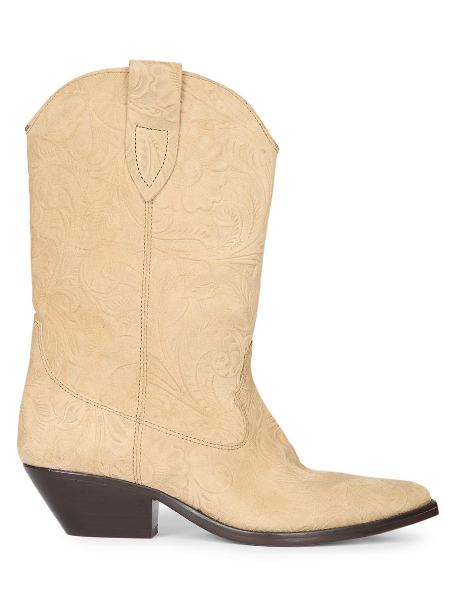 Isabel Marant Women's Duerto 40mm Suede Cowbody Boots In Desert