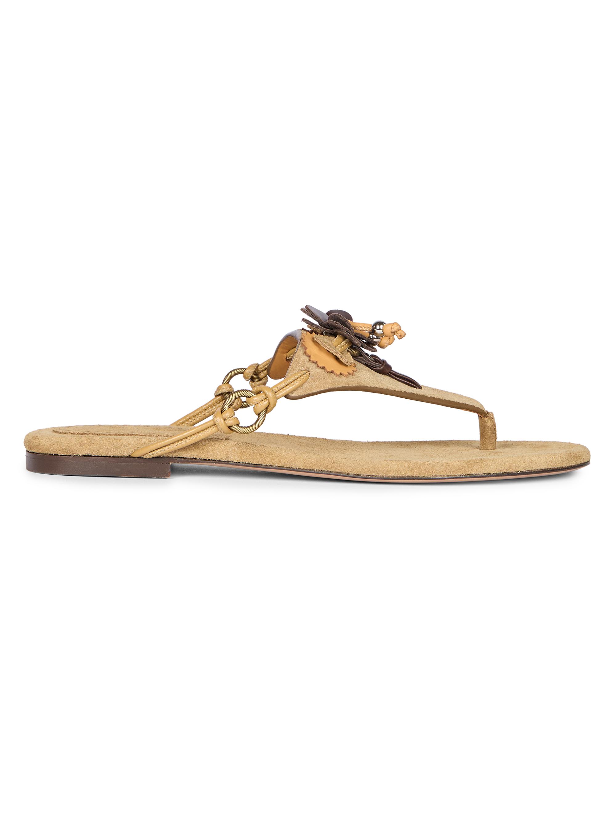 Isabel Marant Women's Elato Embellished Suede T-Strap Sandals - Taupe
