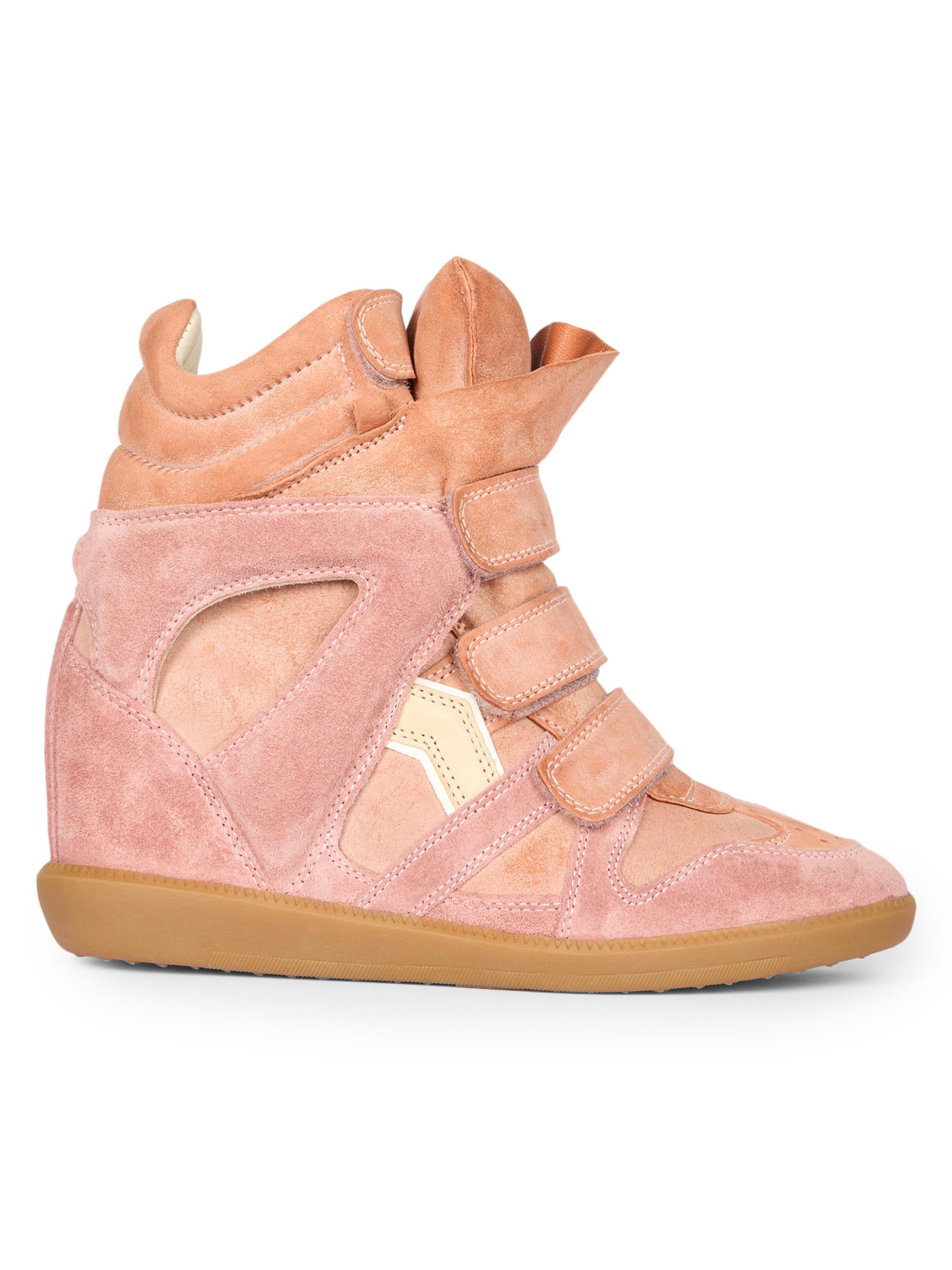 Isabel Marant Women's Bekett Suede High-Top Wedge Sneakers - Desert Pink Sunset Clay