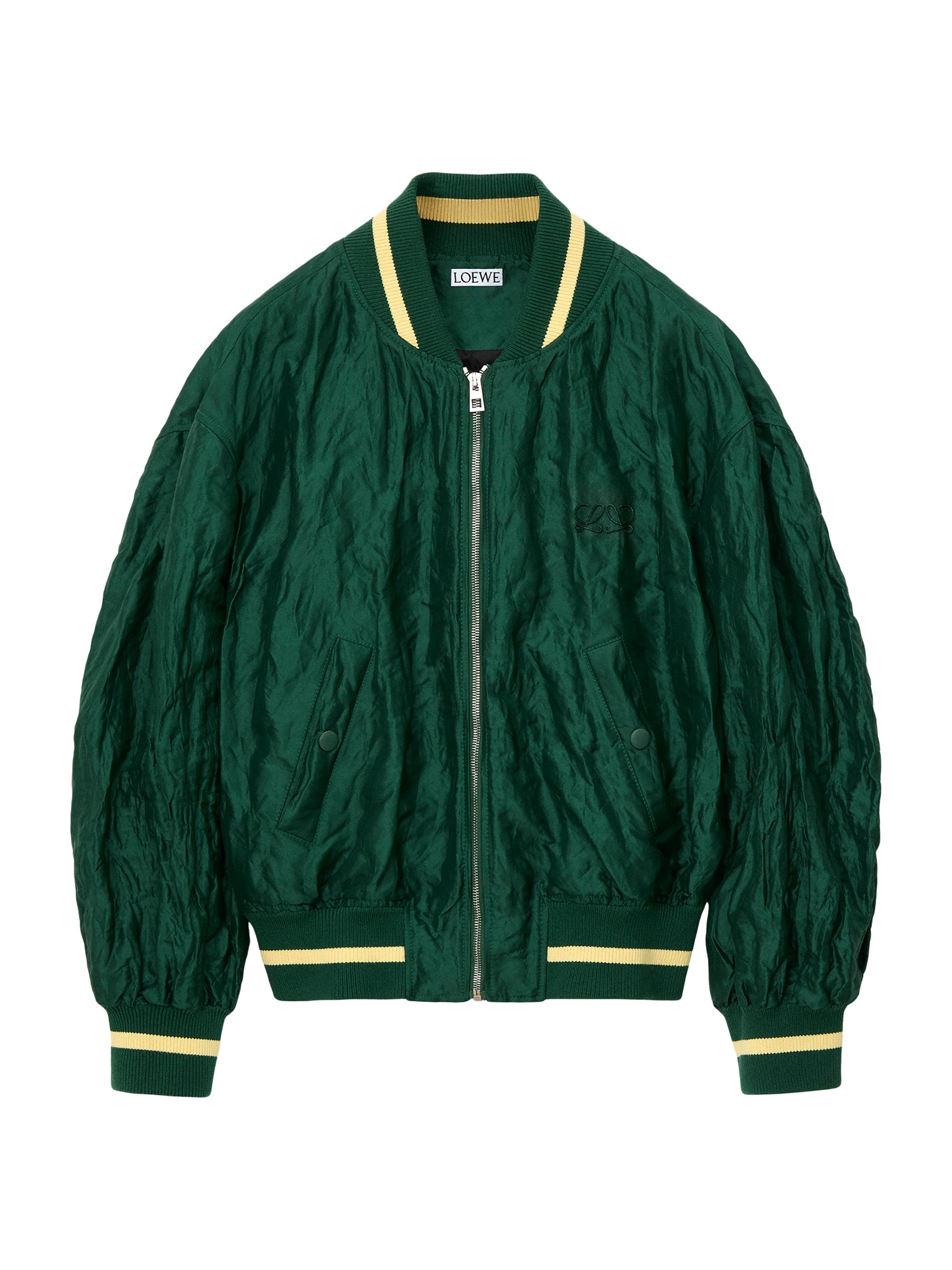LOEWE Women's Taffeta Bomber Jacket - Dark Green