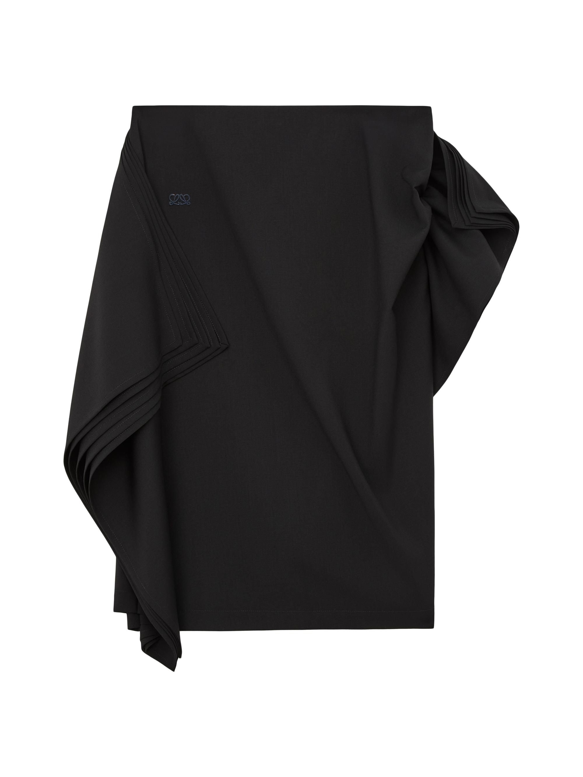 LOEWE Women's Drape Wool Skirt - Black