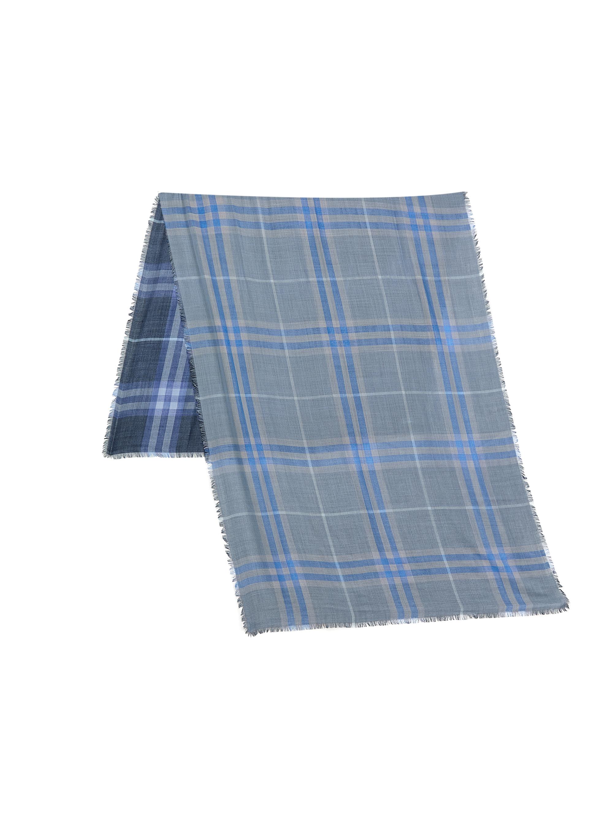 Burberry Women's Check Wool-Silk Scarf - Dive Torrent Blue