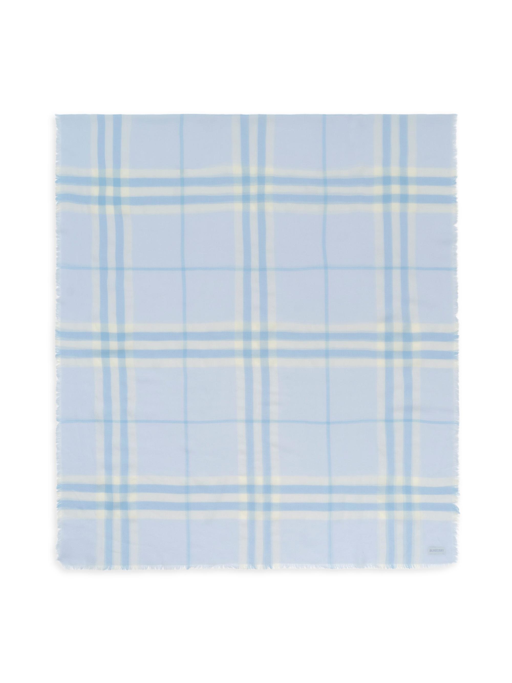 Burberry Women's Giant Checked Wool Scarf - Cirrus Blue