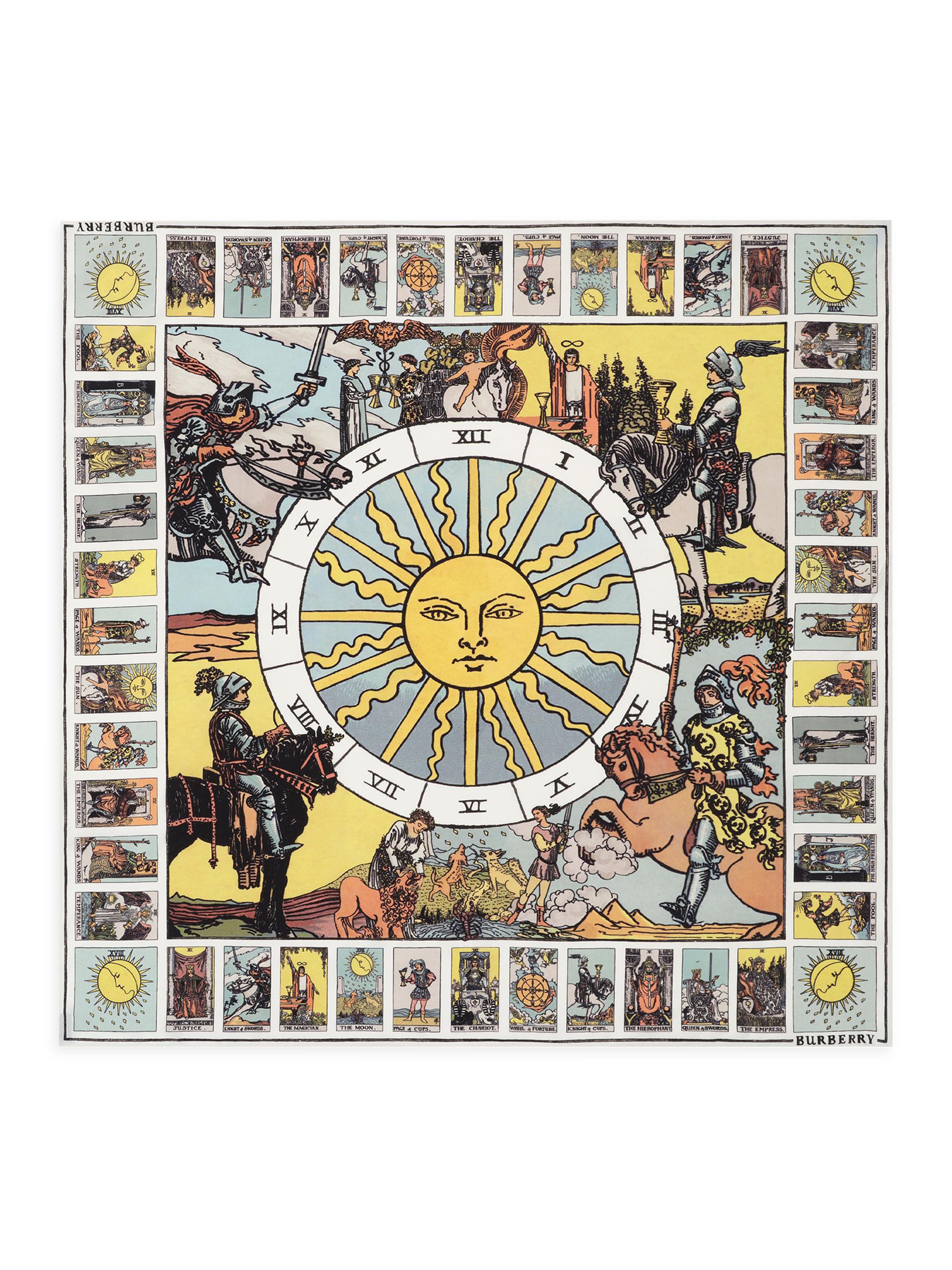 BURBERRY スクエアプレート 鹿の絵柄 Burberry Mystic Cards Silk Scarf | Saks Fifth Avenue