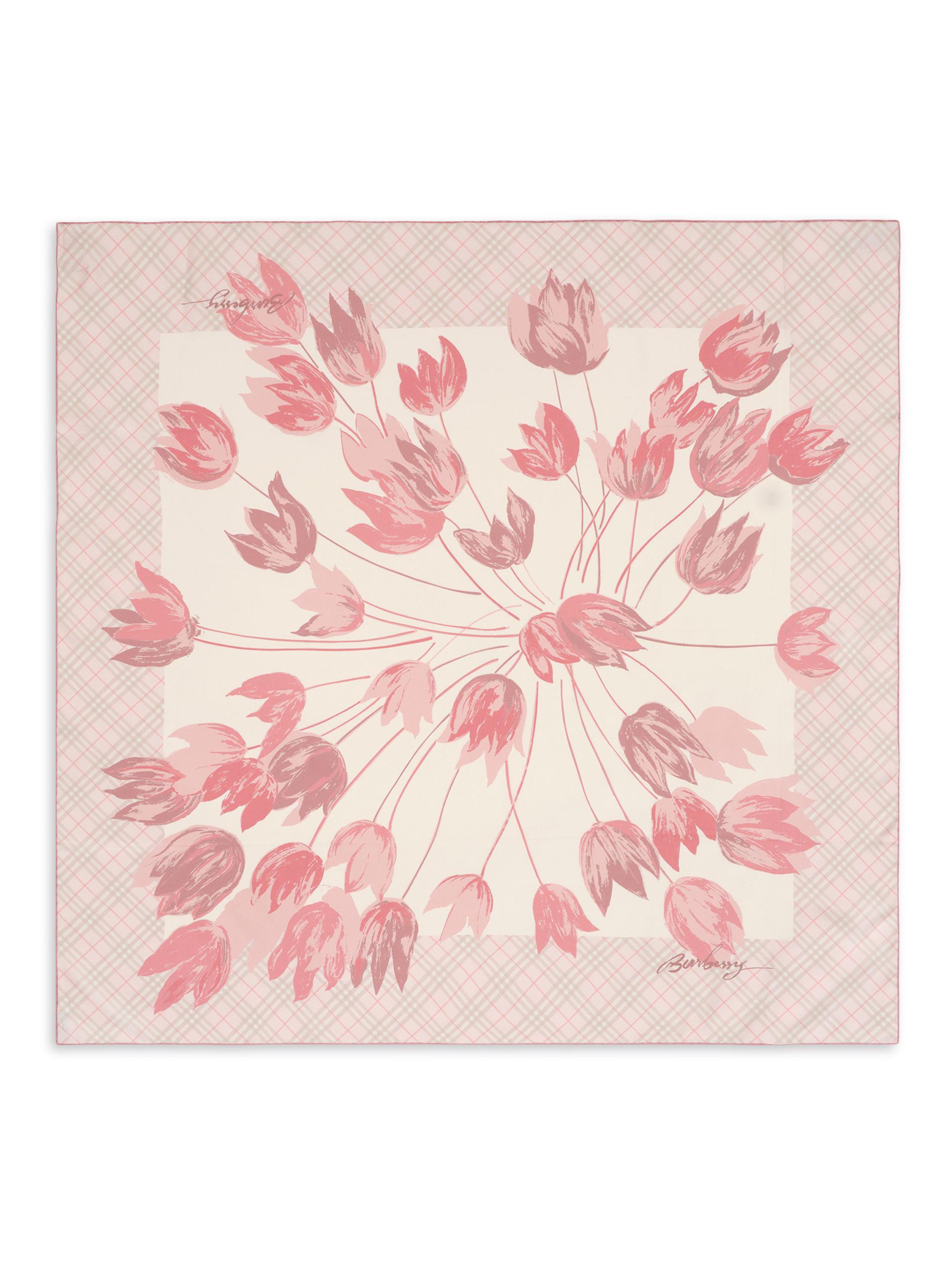 Burberry Women's Tulip-Print Silk Scarf - Quartz Pink