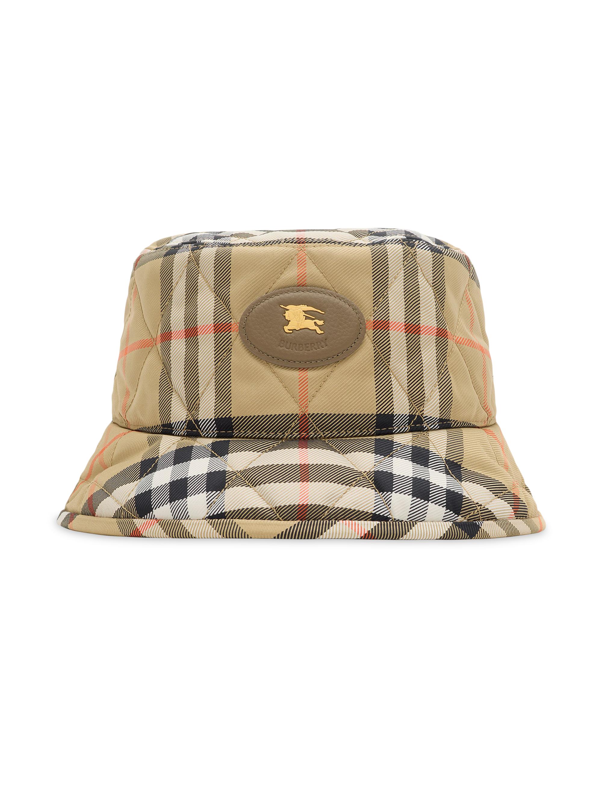 Burberry Women's EKD Quilted Bucket Hat - Sand Ip Check