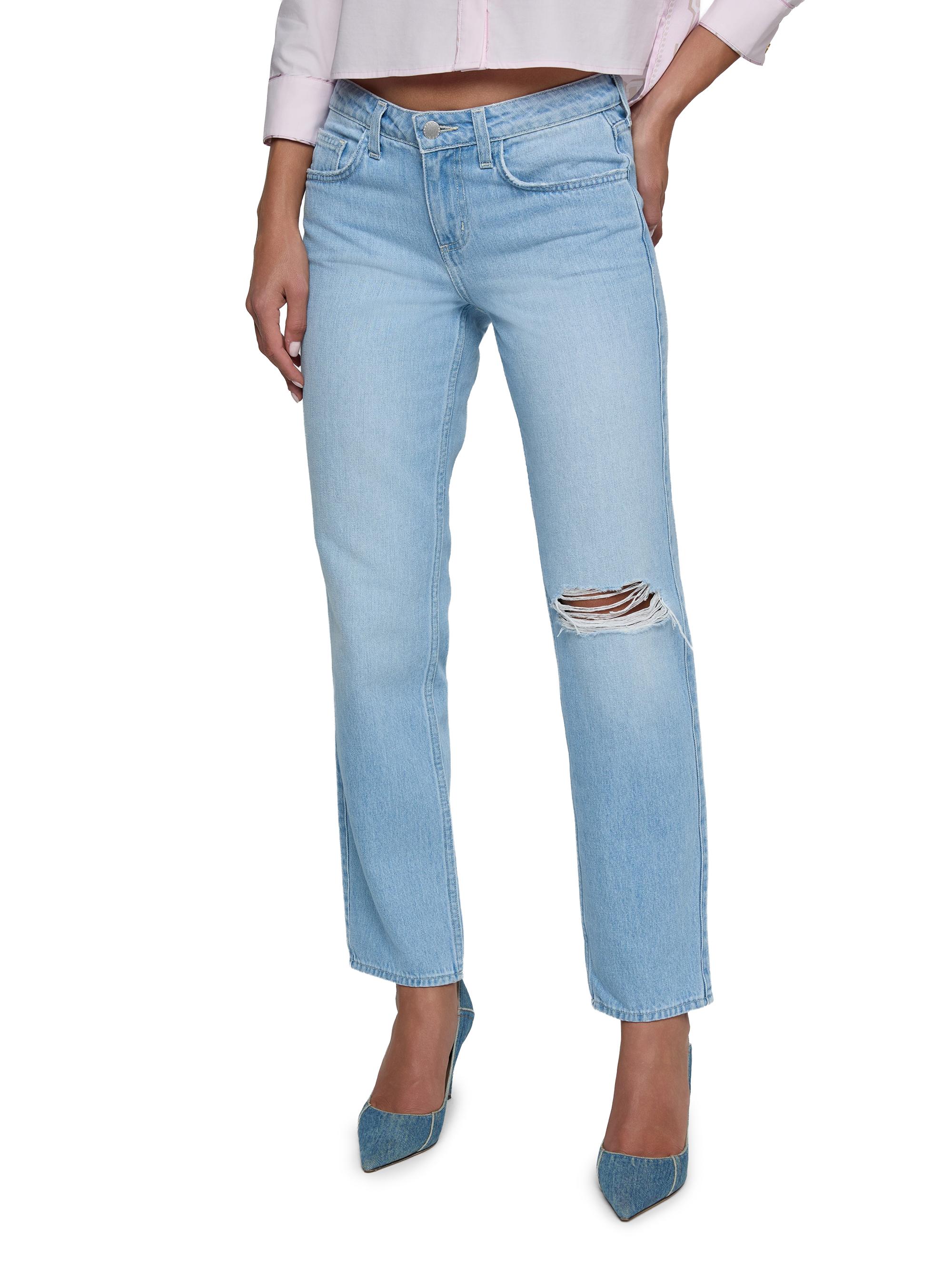 L'AGENCE Women's Nevia Slouch Straight Jeans - Brea Destruct