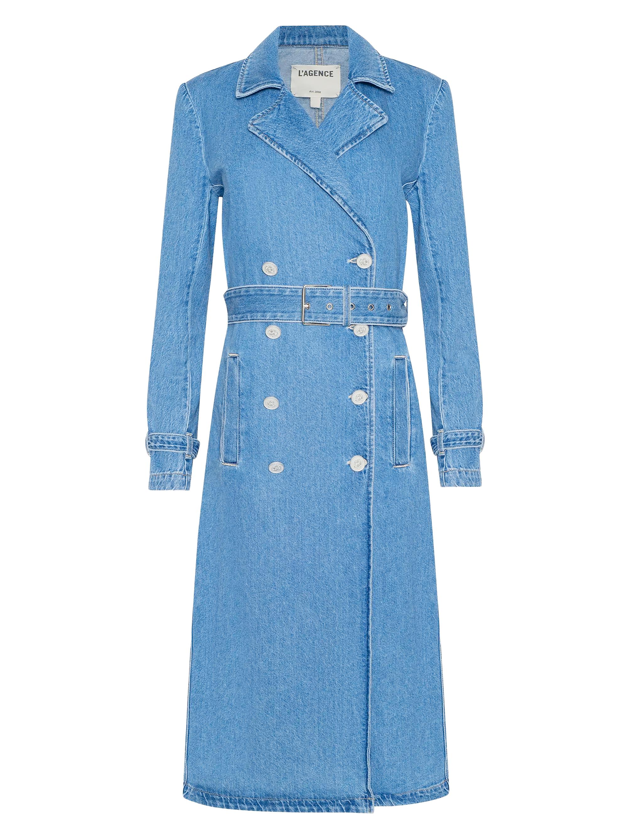 L'AGENCE Women's Bradley Denim Trench Coat - Anaheim - Women's Clothing