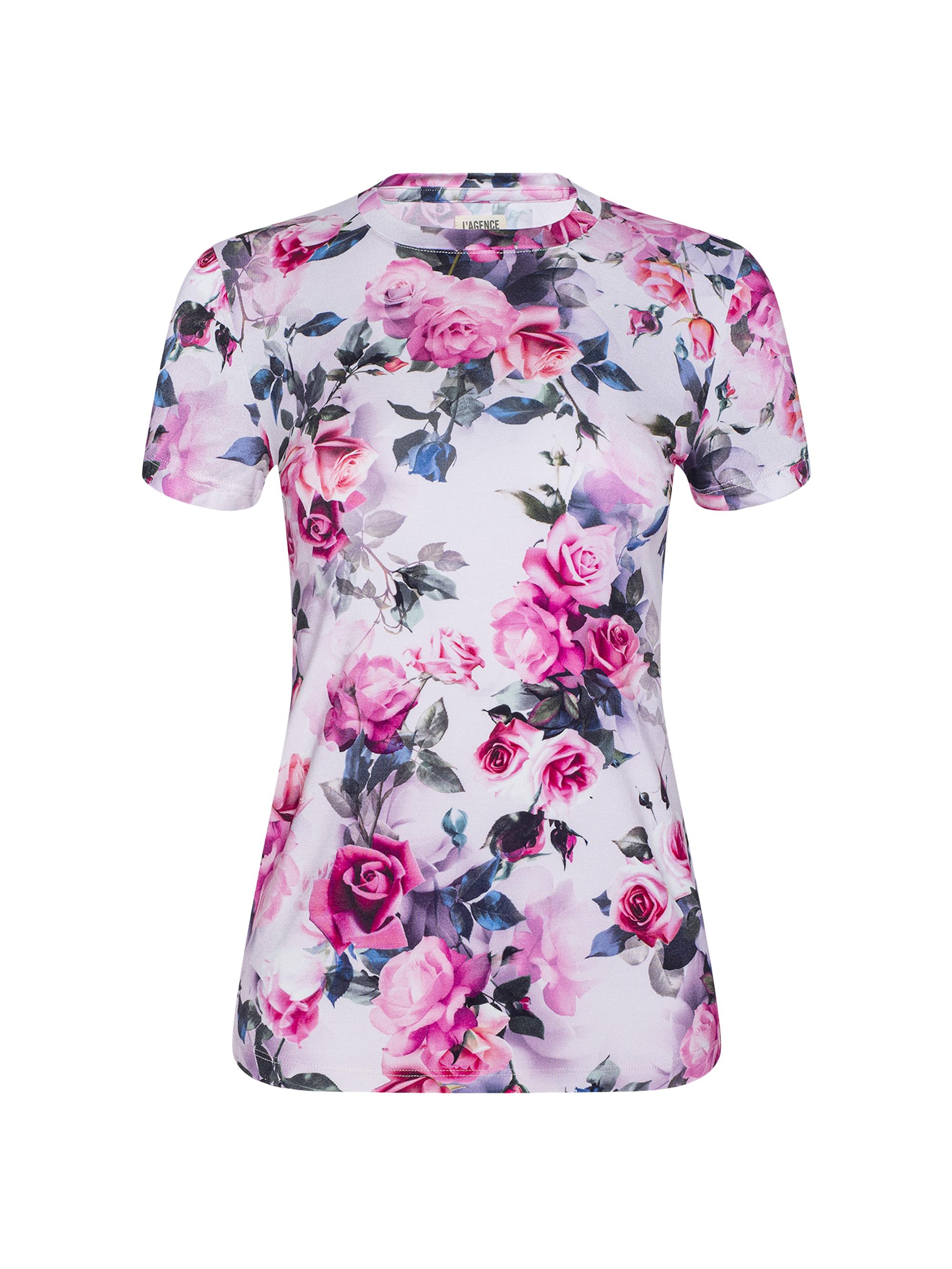 L'AGENCE Women's Ressi Floral Crewneck T-Shirt - Pink Multi Water Rose