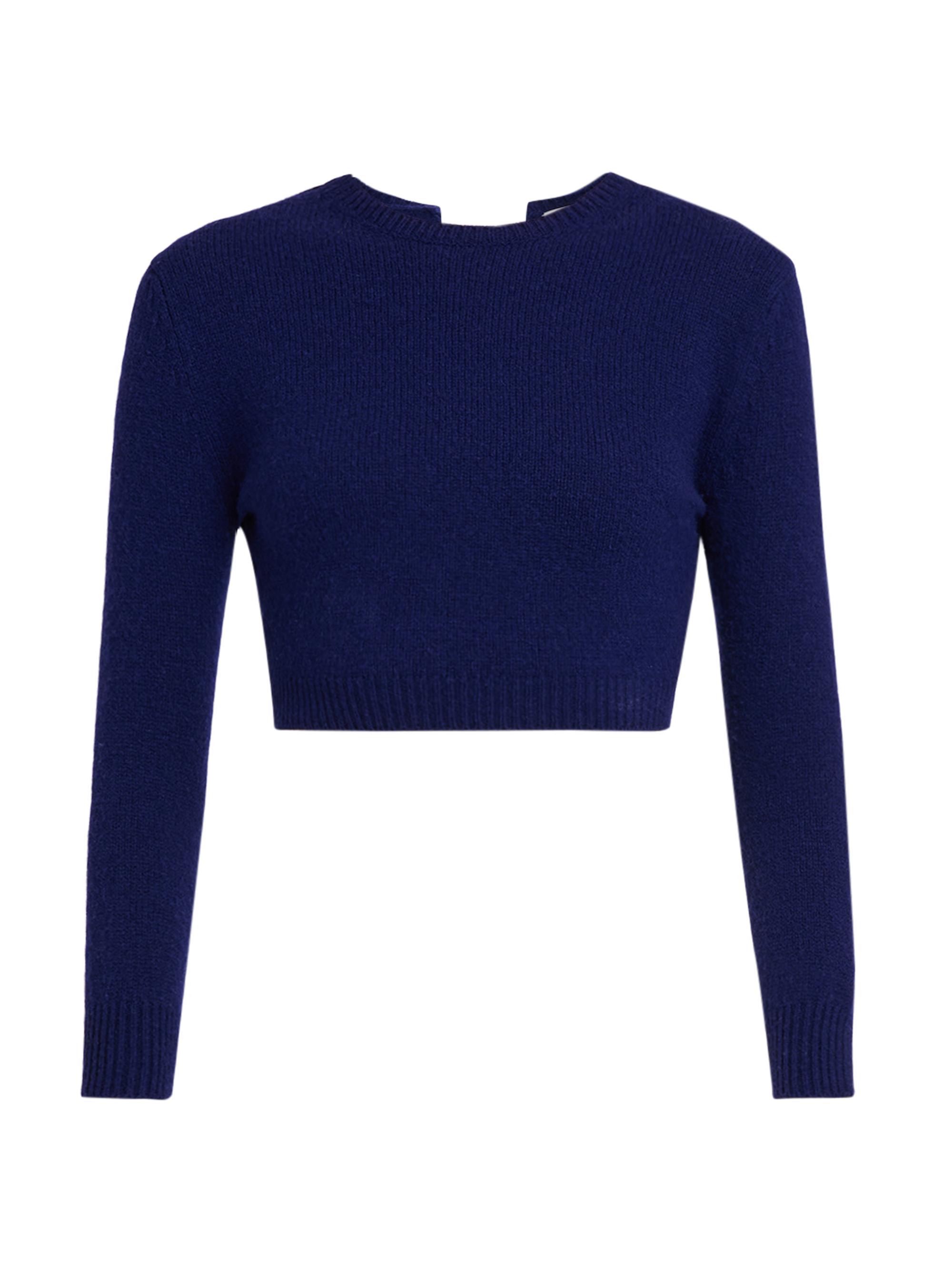 Jil Sander Women's Crop Wool Sweater - Ink Blue