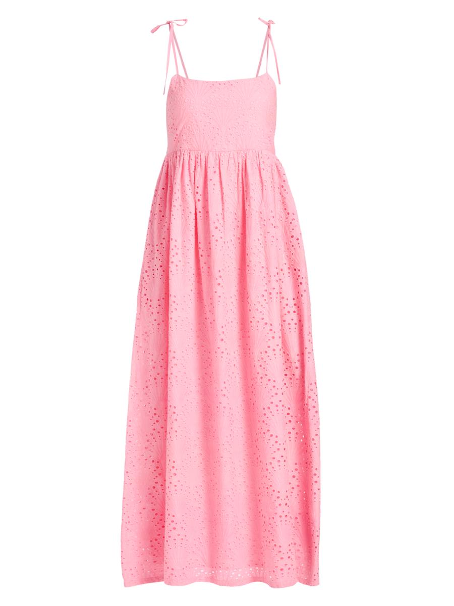 Beach Riot Women's Valory Cotton Eyelet Maxi Dress In Seashell Pink