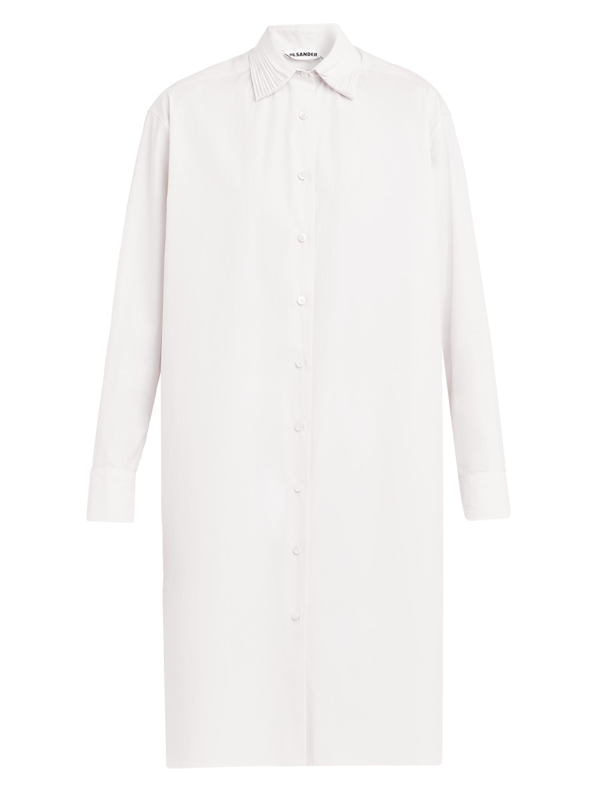 Jil Sander Women's Layered Collar Cotton Poplin Shirtdress - Optic White