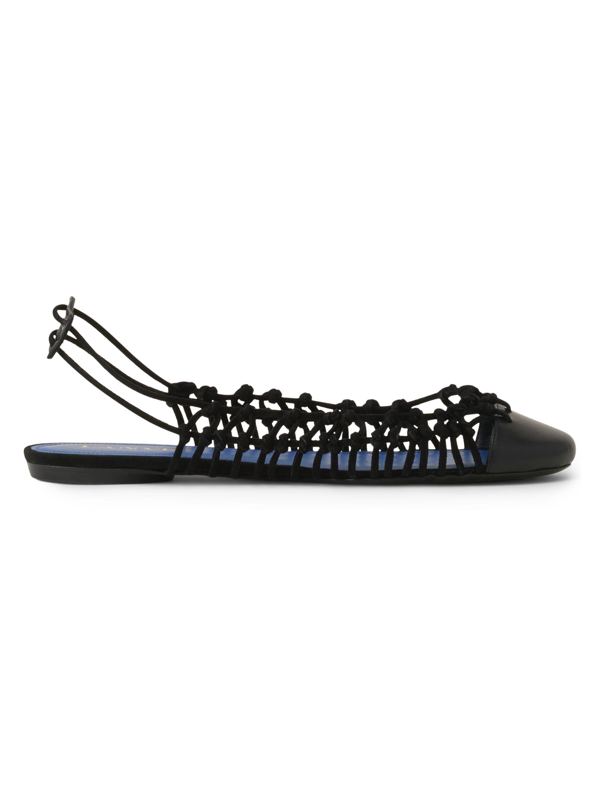 Lanvin Women's The Ballerinas with a Braided Slingback in Leather - Black