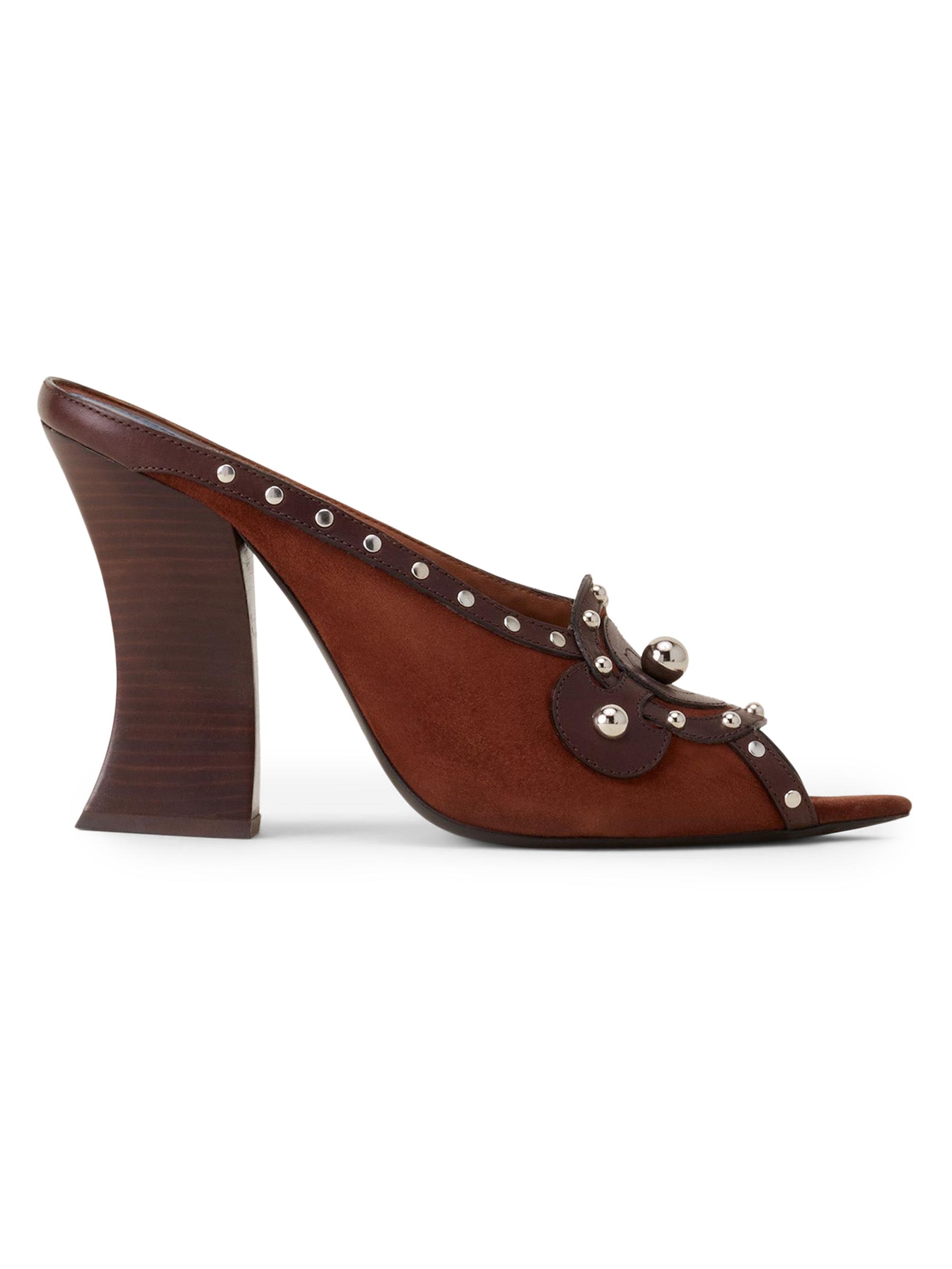 Lanvin Women's 0MM Studded Mules - Chestnut