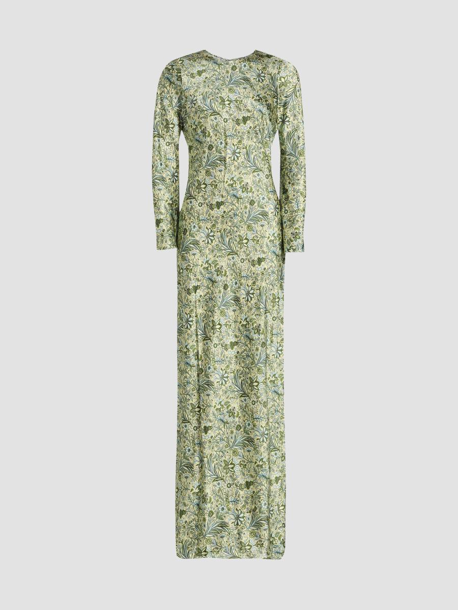 the gemma dress in printed silk chiffon Gemma in Pink Floyd  Mademoiselle Boutique