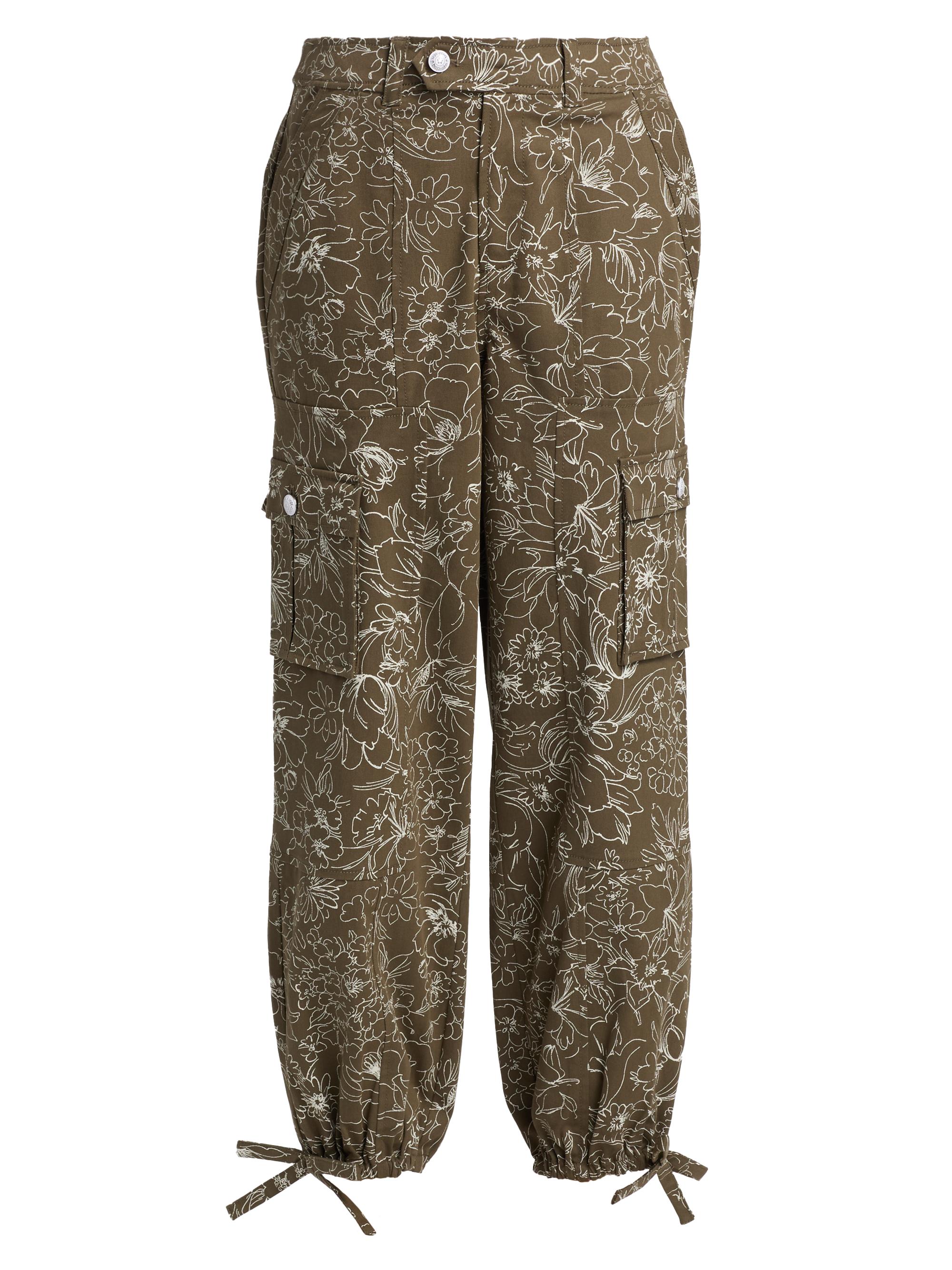 Cinq à Sept Women's Zola Garden Doodle Cargo Pants - Dark Olive White