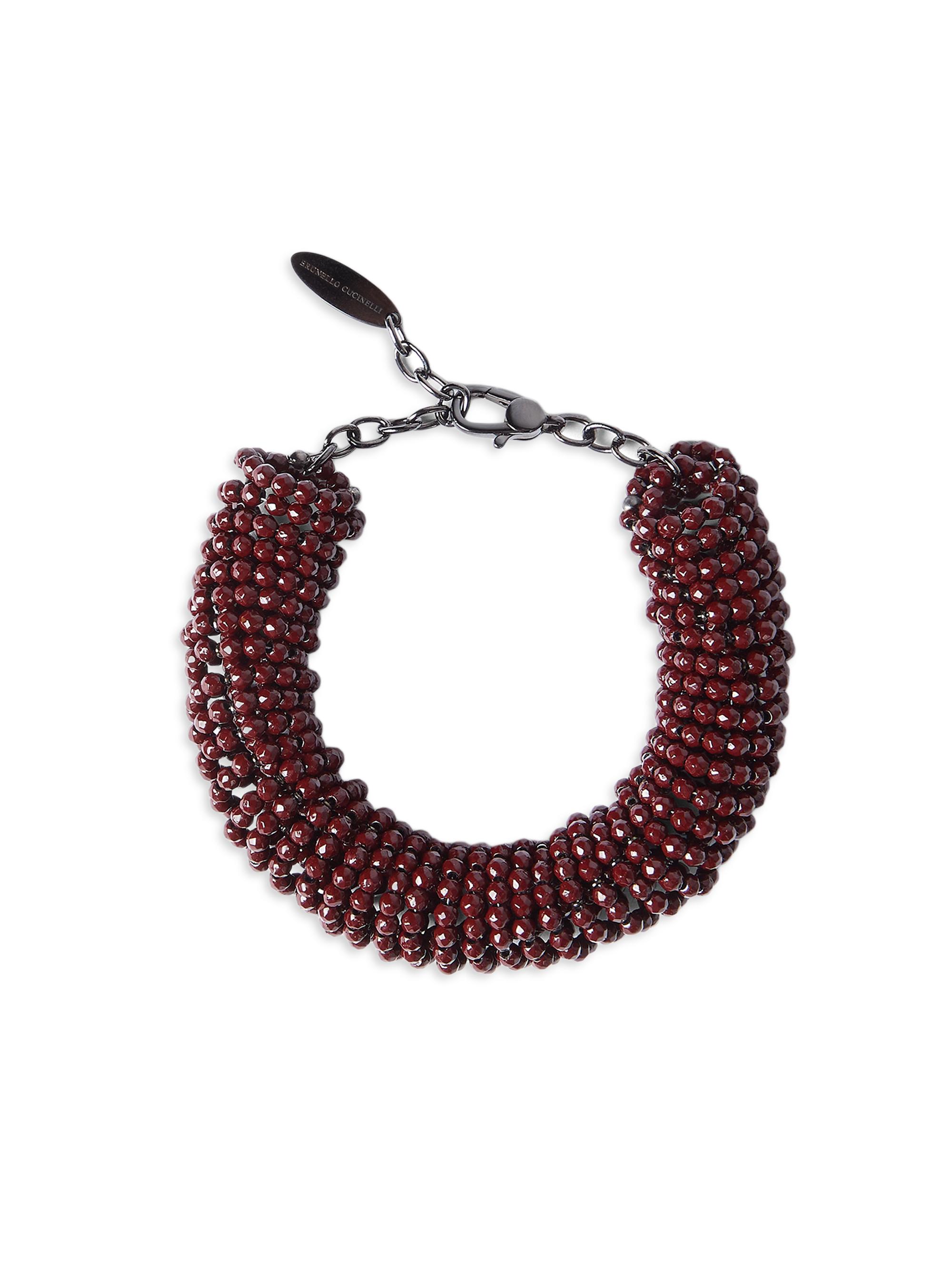 Brunello Cucinelli Women's Hematite and Sterling Silver Bracelet - Red