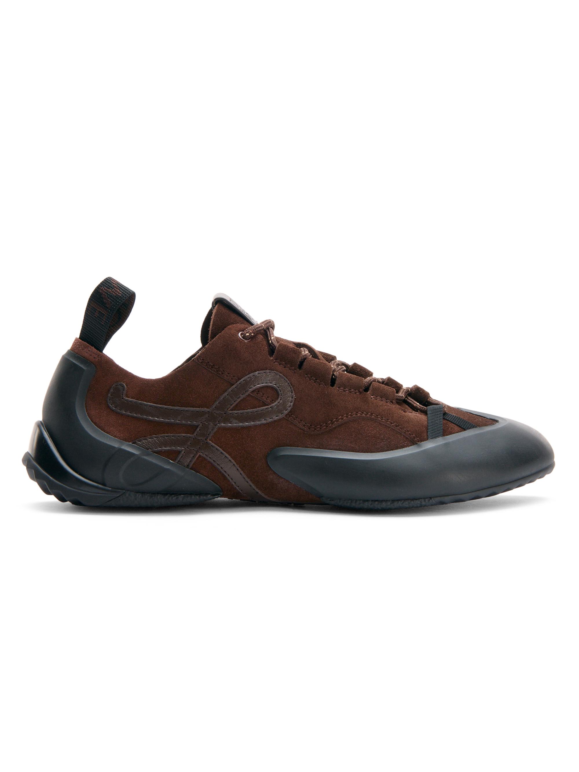 LOEWE Women's Grip Logo Leather Low-Top Sneakers - Dark Brown