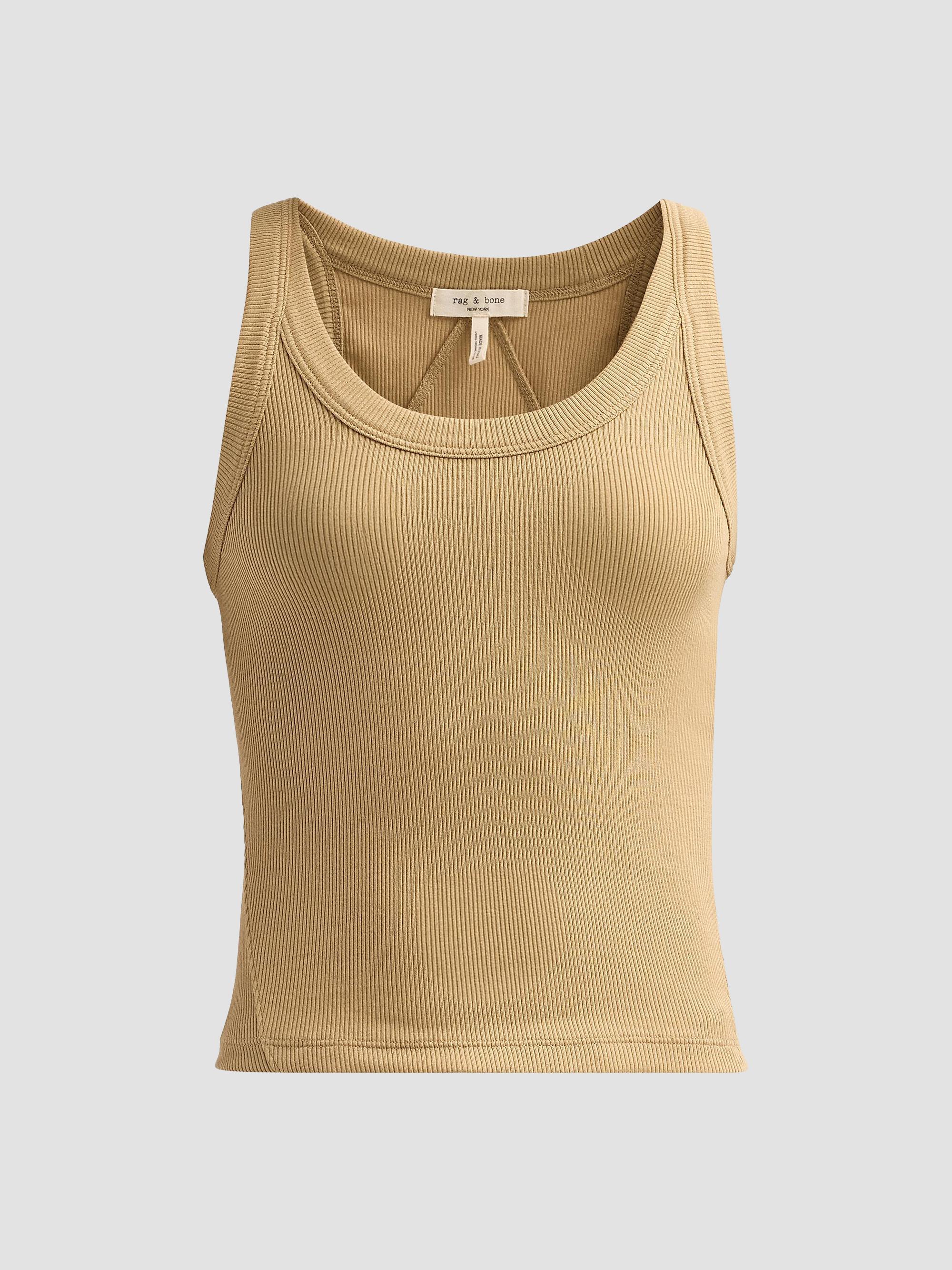 rag & bone Women's The Essential Rib Tank - Toffee - Size XS