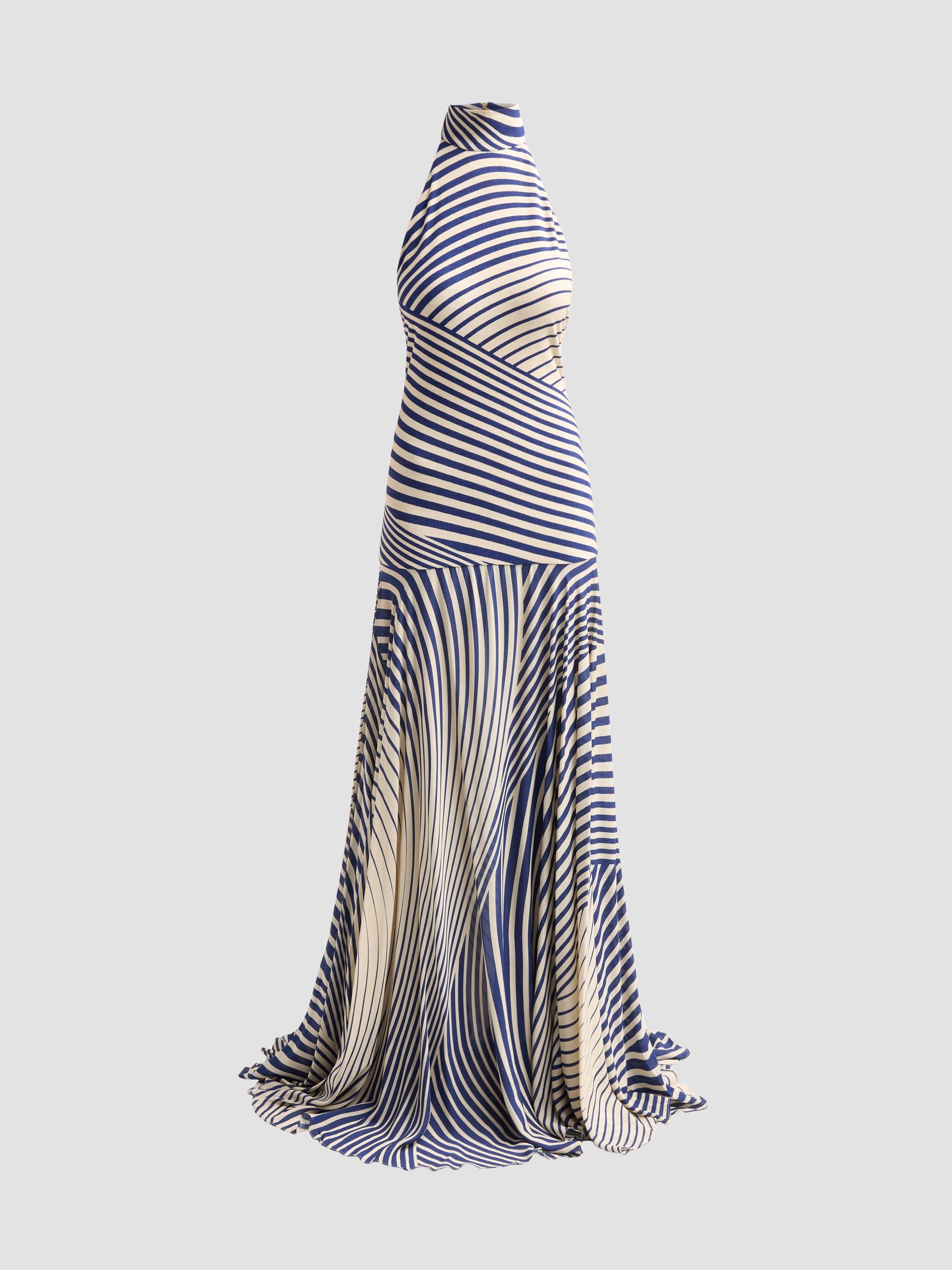 Silvia Tcherassi Leonore Multi-Striped Halter Maxi Dress | Saks