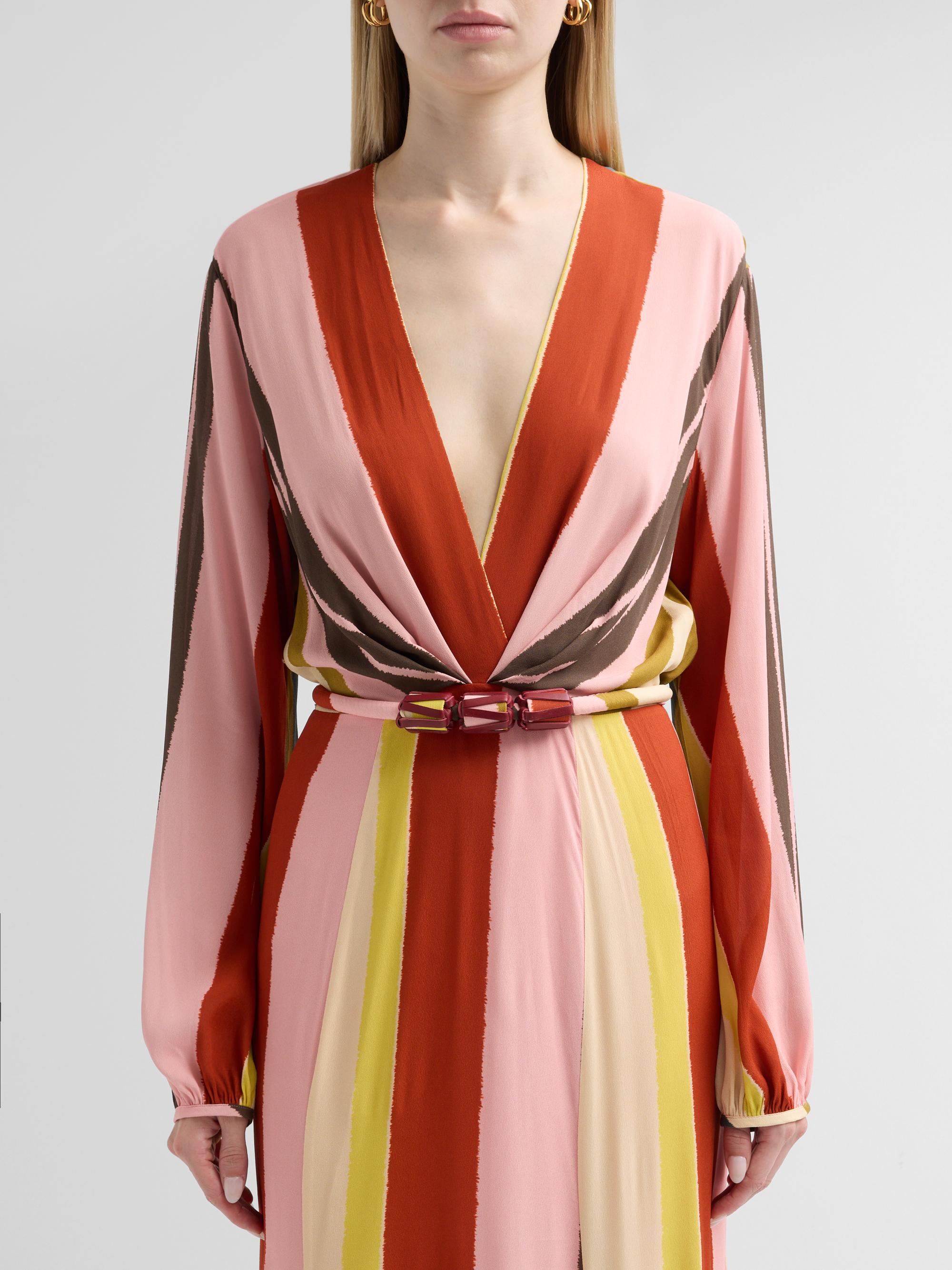 Silvia Tcherassi Women's Remy Plunging Striped Belted Maxi Dress - Vintage Stripes | Thumbnail 5