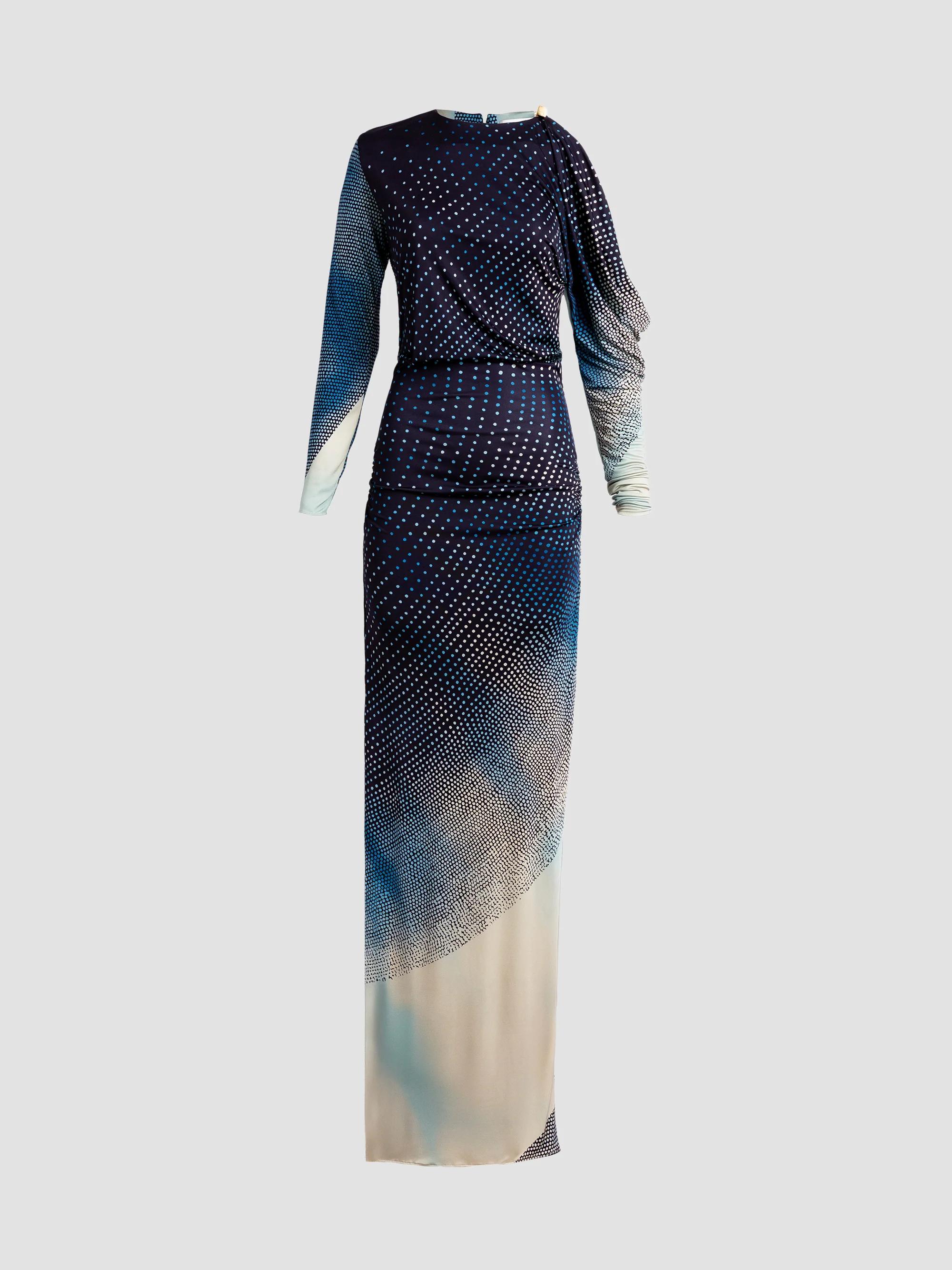sylvia jersey maxi tier dress Silvia Tcherassi Basia Abstract Striped Long-Sleeve _okendo:syndication_key:CL135035005