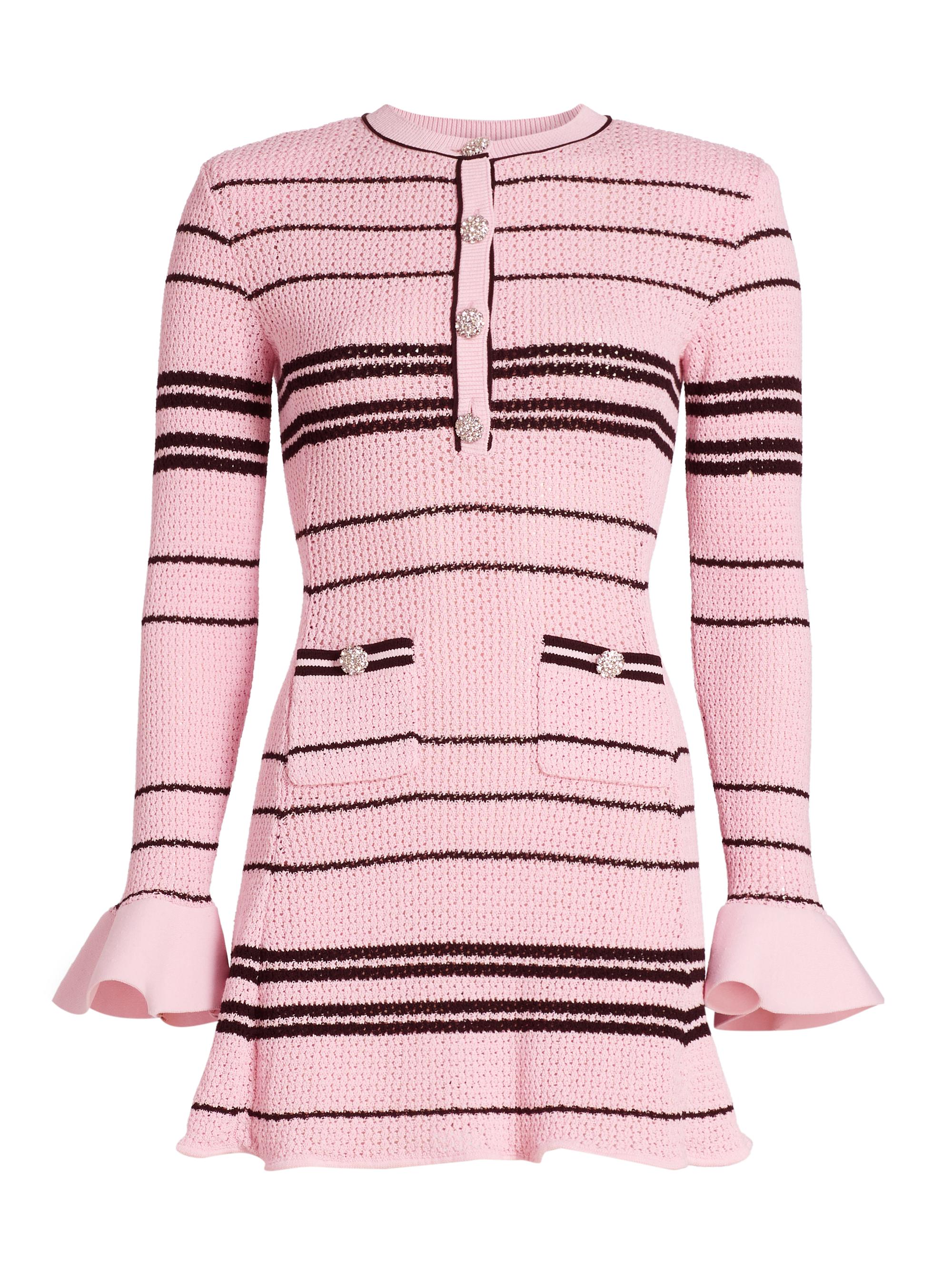 Self-Portrait Women's Striped Minidress - Pink
