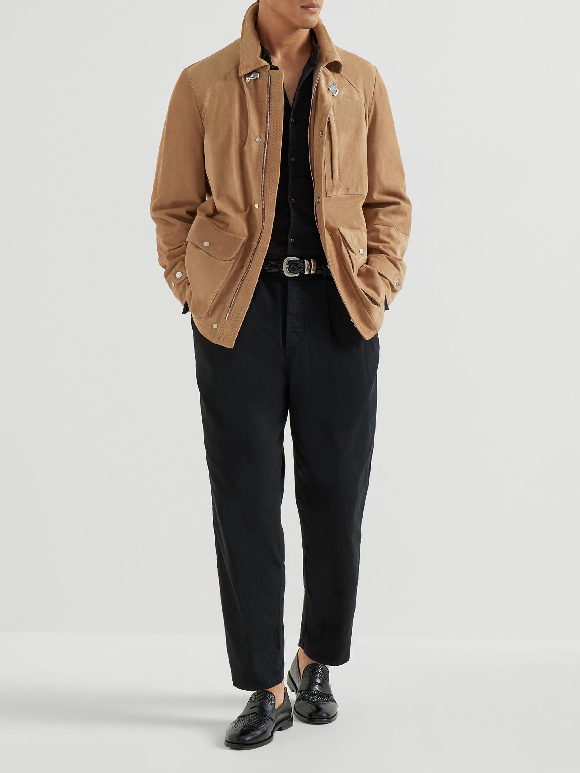 ブルネロクチネリ　サファリ レザージャケット　スエード Brunello Cucinelli Suede Unlined Field Jacket | Saks Fifth Avenue