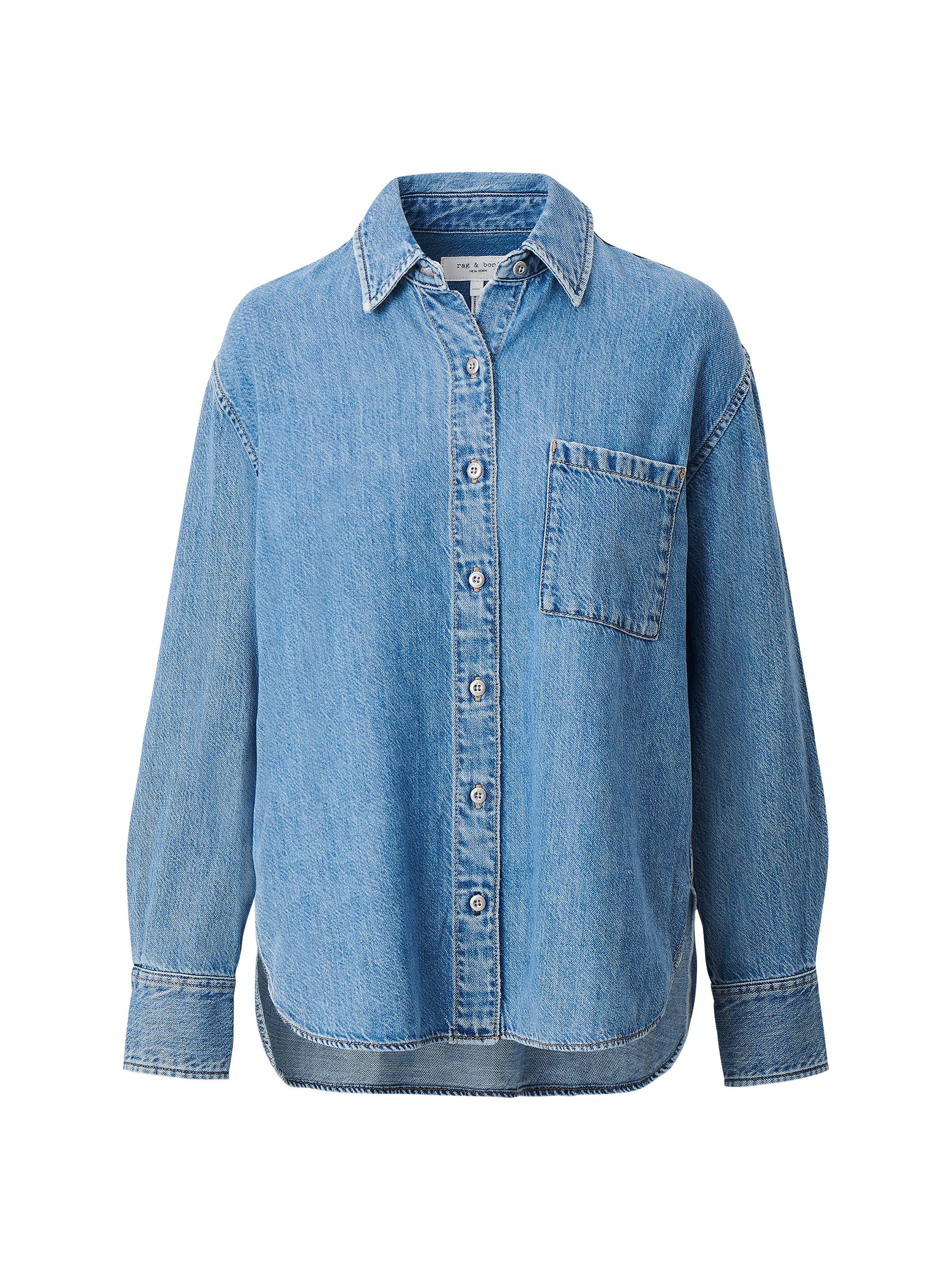 rag & bone Connie Ultra Featherweight Denim Button-Front Shirt | Saks ...