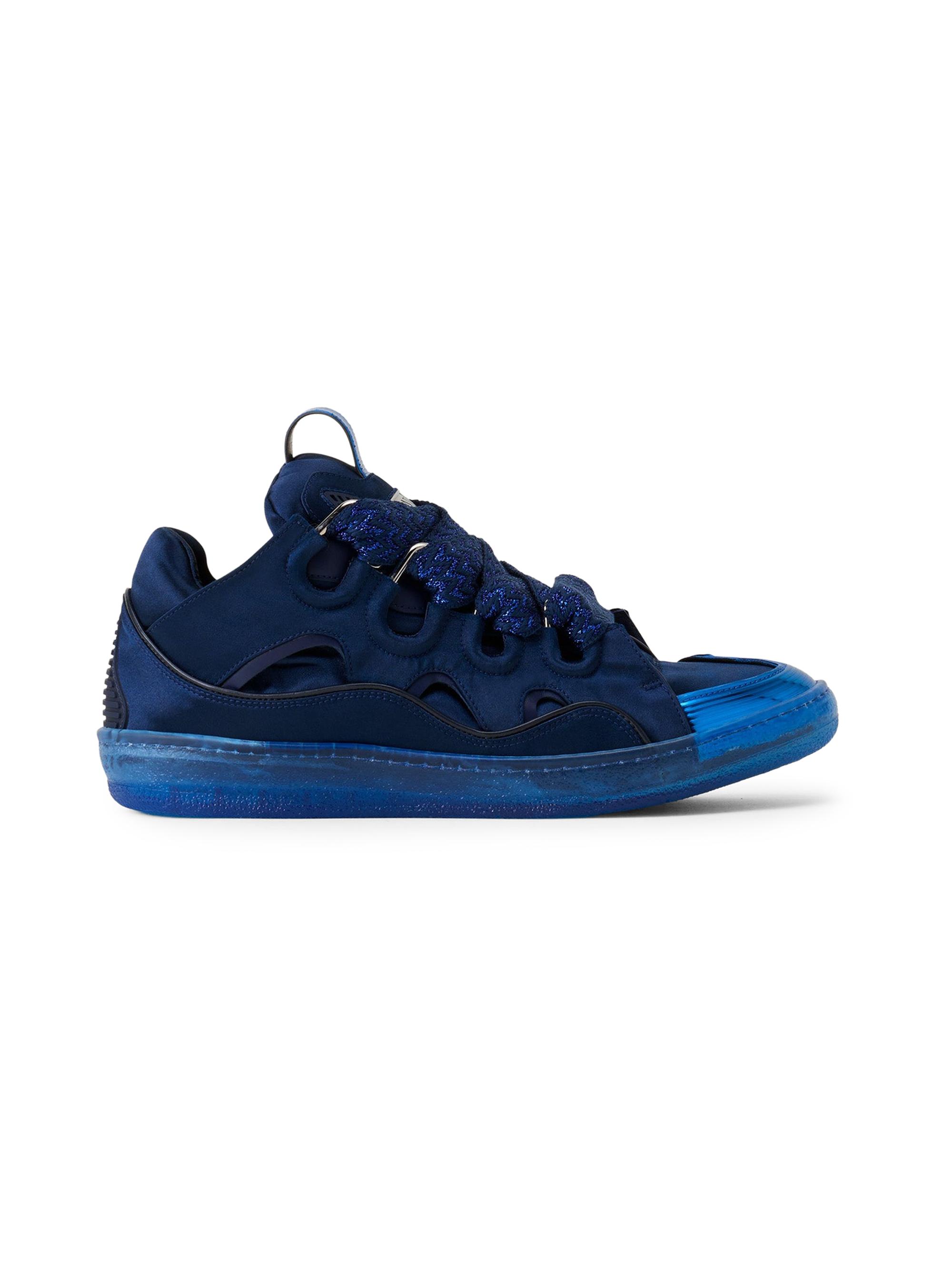 Lanvin Men's Curb Sneakers in Satin - Electric Blue