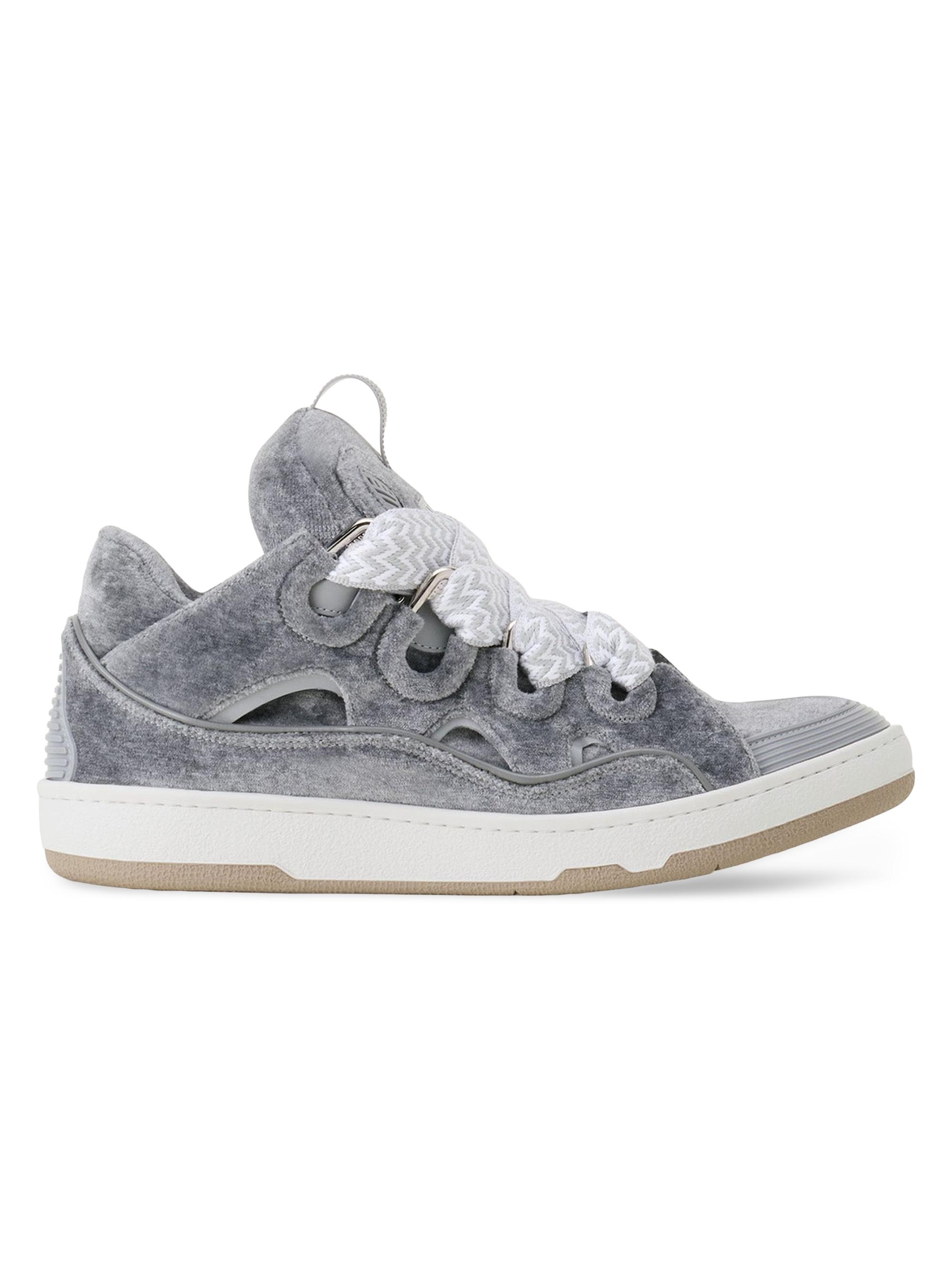 Lanvin Men's Curb Sneakers in Jersey - Grey