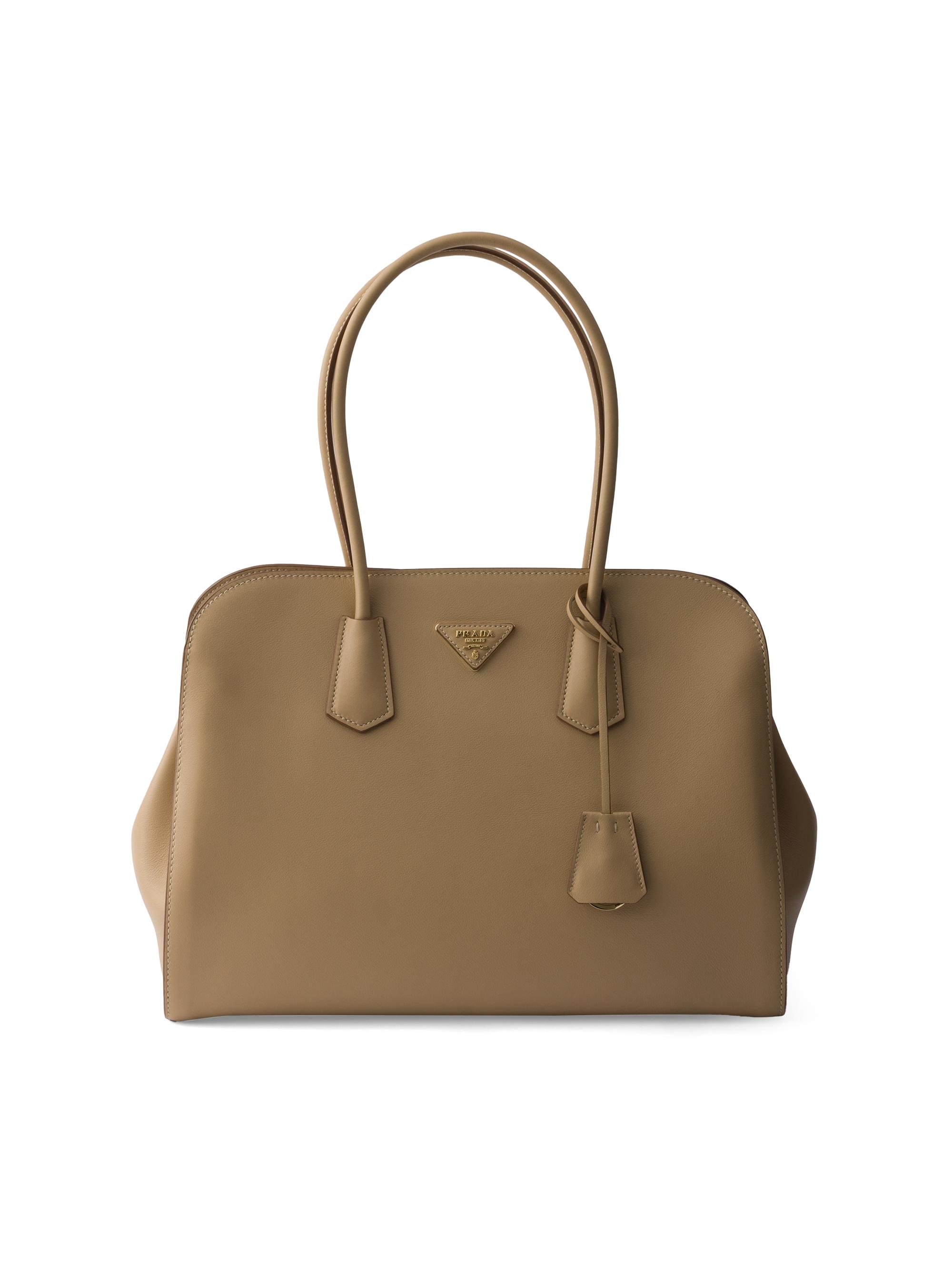 Prada Women's  Leather Tote Bag - Beige Khaki