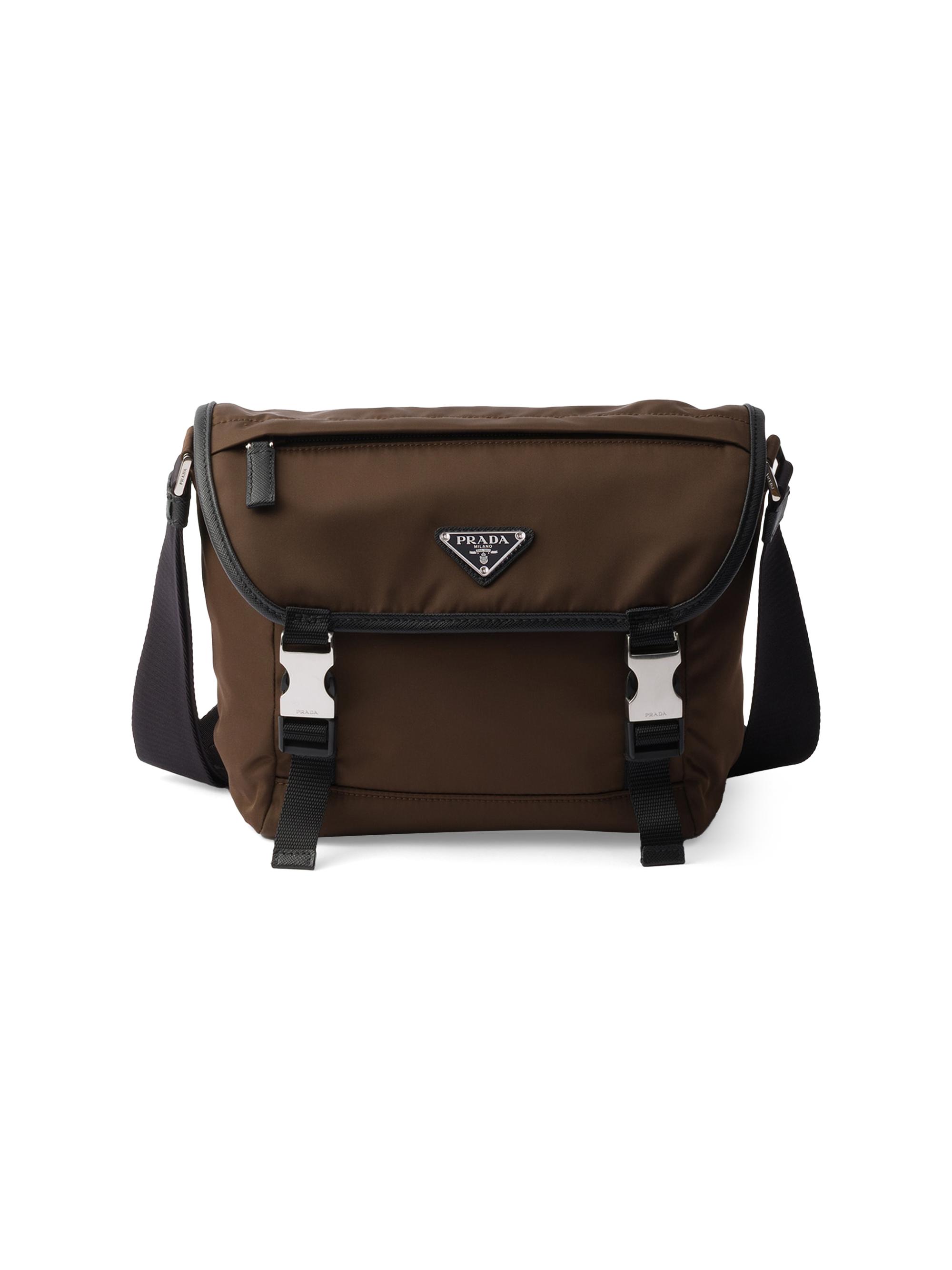 Prada Men's Re-Nylon and Saffiano Leather Shoulder Bag - Brown
