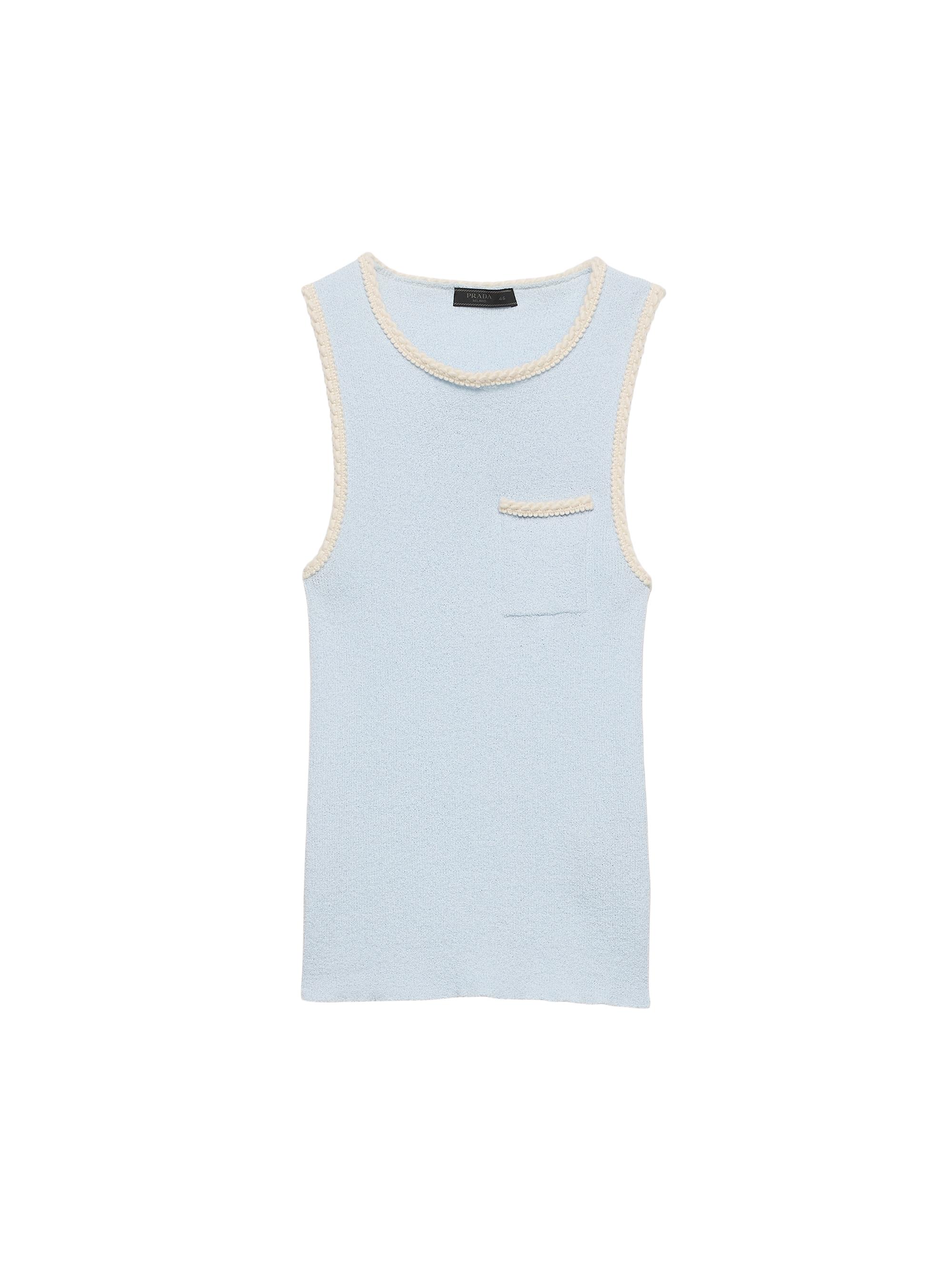 Prada Men's Cotton Blend Tank Top - Blue