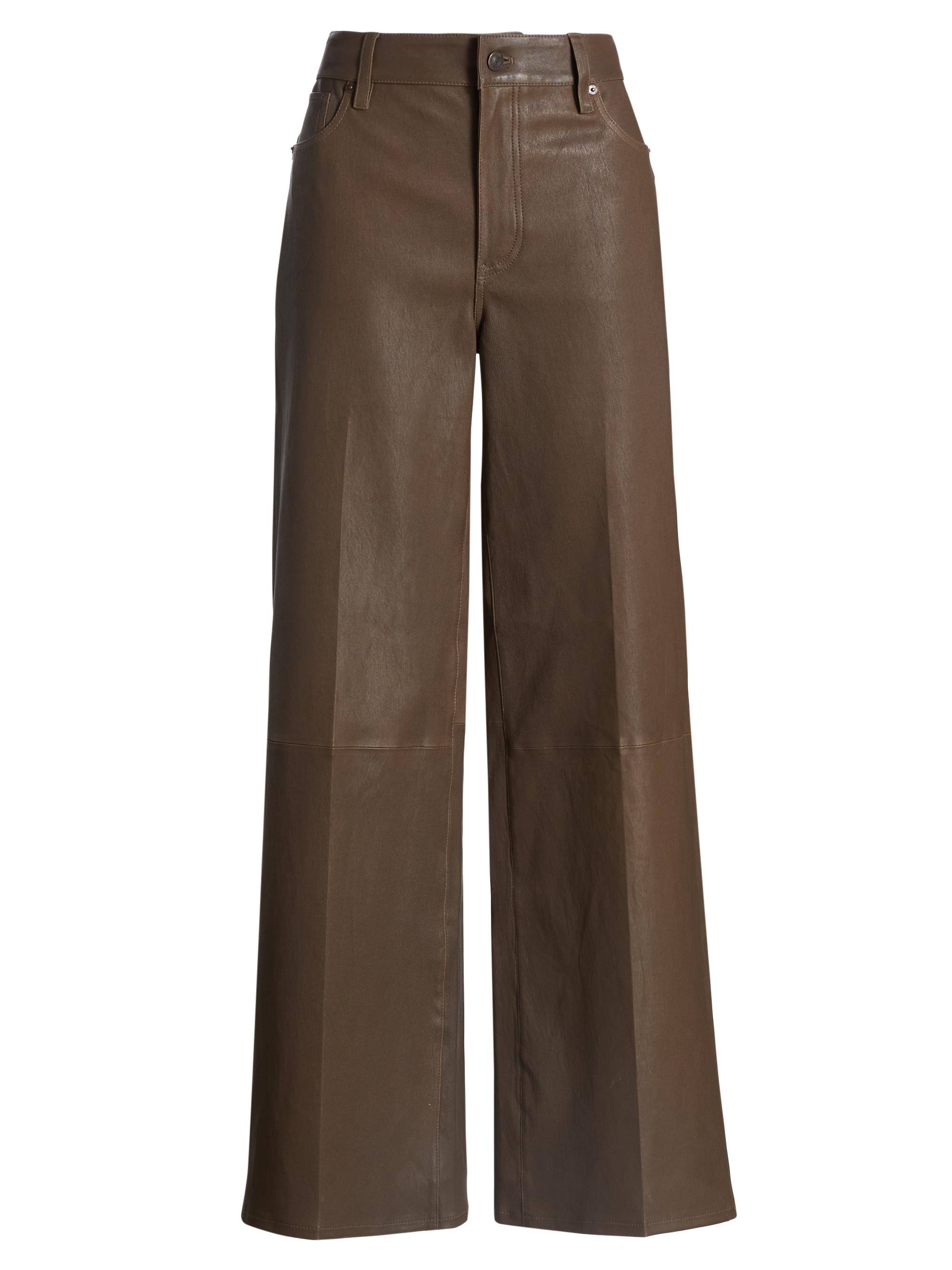 FRAME Women's Le Slim Palazzo Leather Pants - Cork