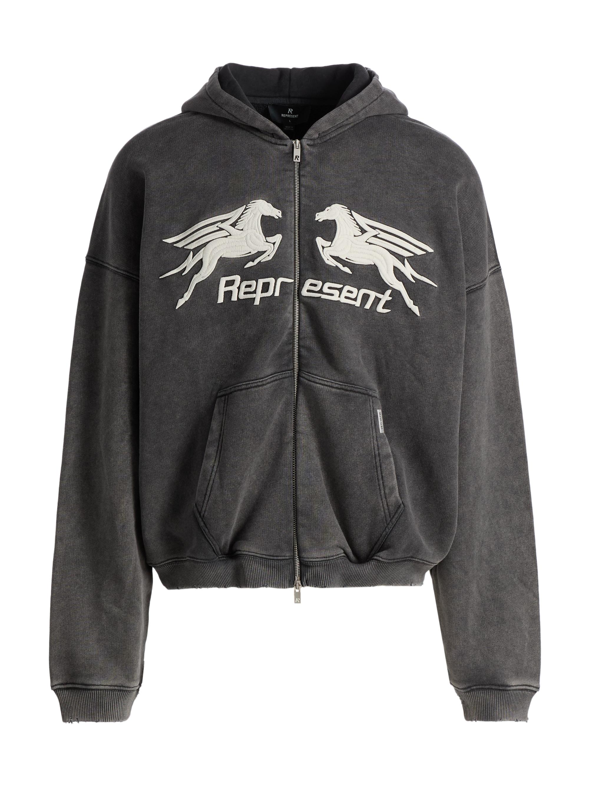 Pegasus Cotton Zip-Front Hoodie
